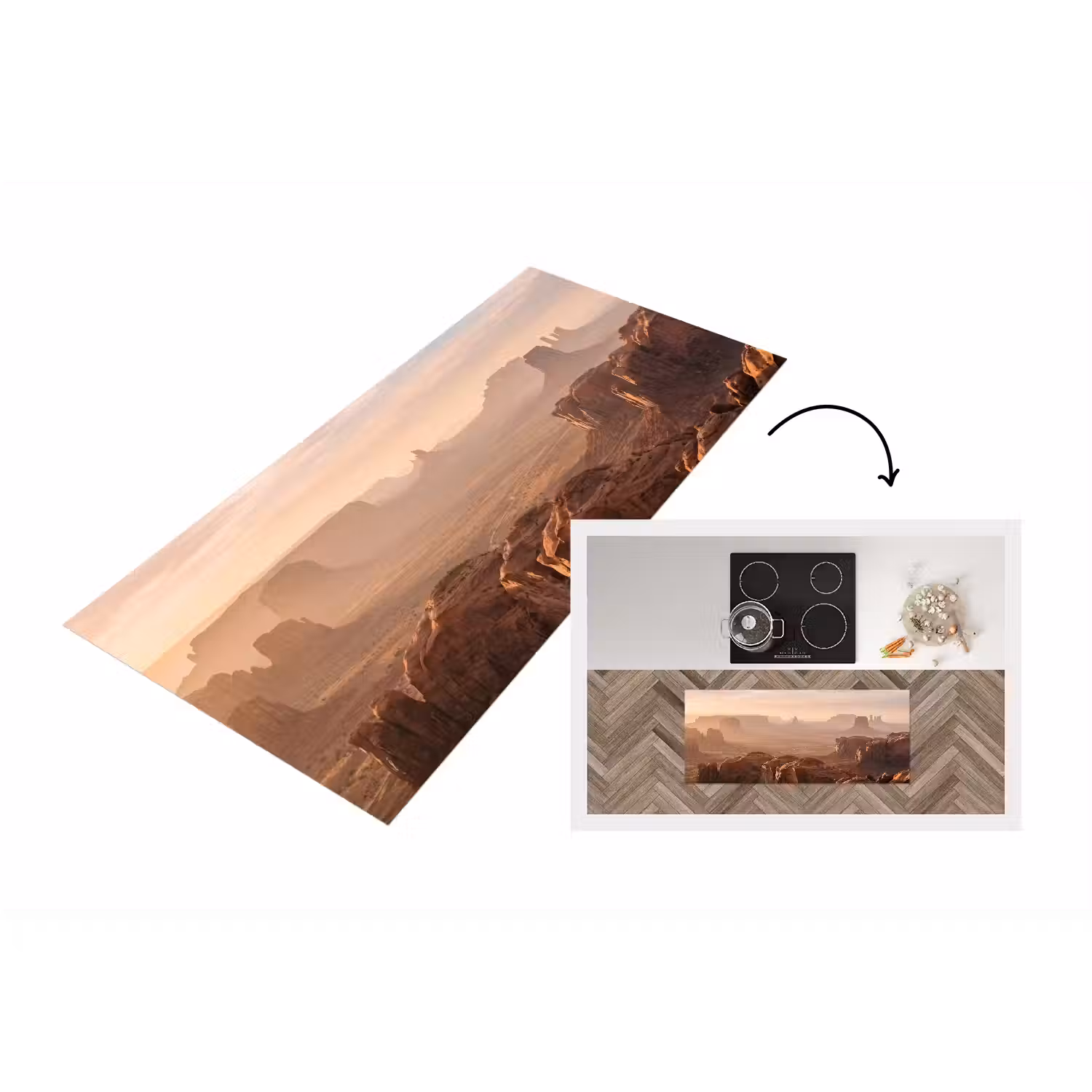 Woestijn - Landschap - Natuur Keukenloper - keukenmat middel -3d