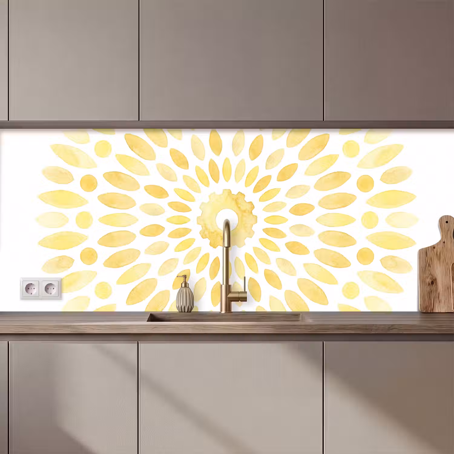 Abstract - Geometrisch - Stralend - Geel keuken achterwand 2 middel zz_3dshopping