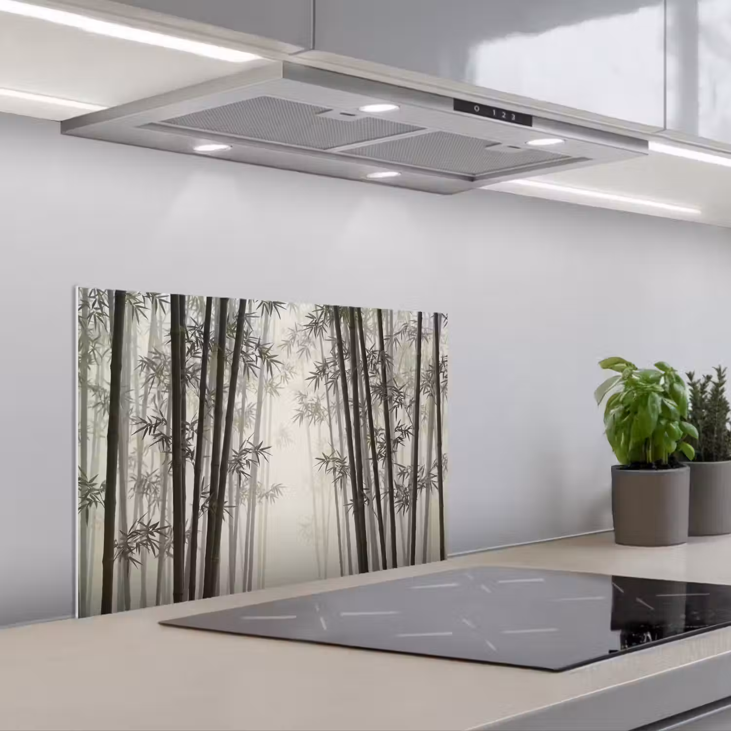 Bamboe - Bos - Mist - Natuur keuken achterwand spatscherm klein -3d_schuin