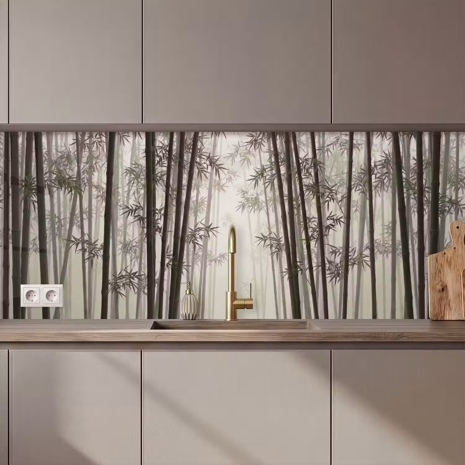 Bamboe - Bos - Mist - Natuur keuken achterwand 2 middel zz_3dshopping