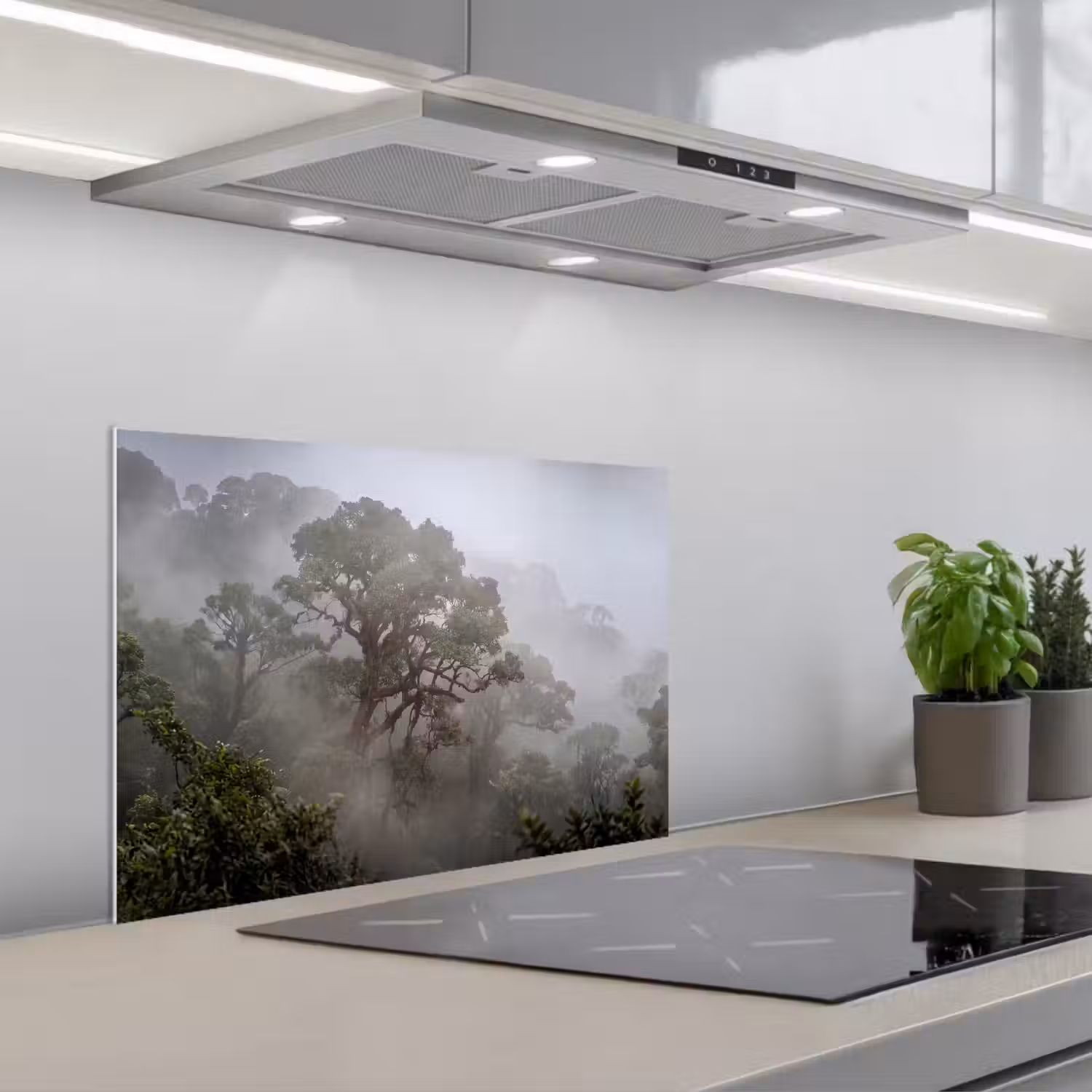 Boom - Mistig - Bos - Groen - Natuur keuken achterwand spatscherm klein -3d_schuin