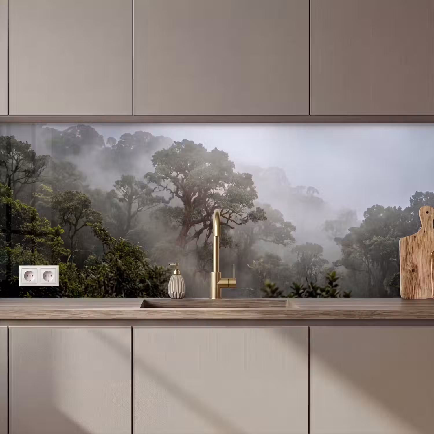 Boom - Mistig - Bos - Groen - Natuur keuken achterwand 2 middel zz_3dshopping