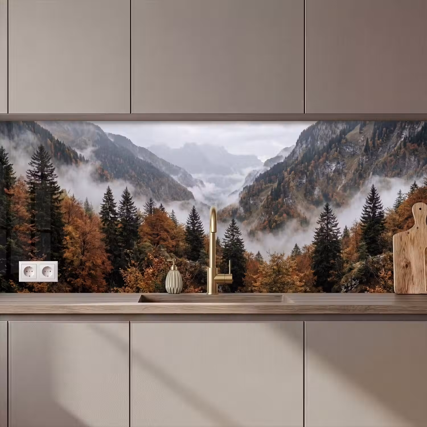 Bergen - Vallei - Mist - Herfst - Natuur keuken achterwand 2 middel zz_3dshopping