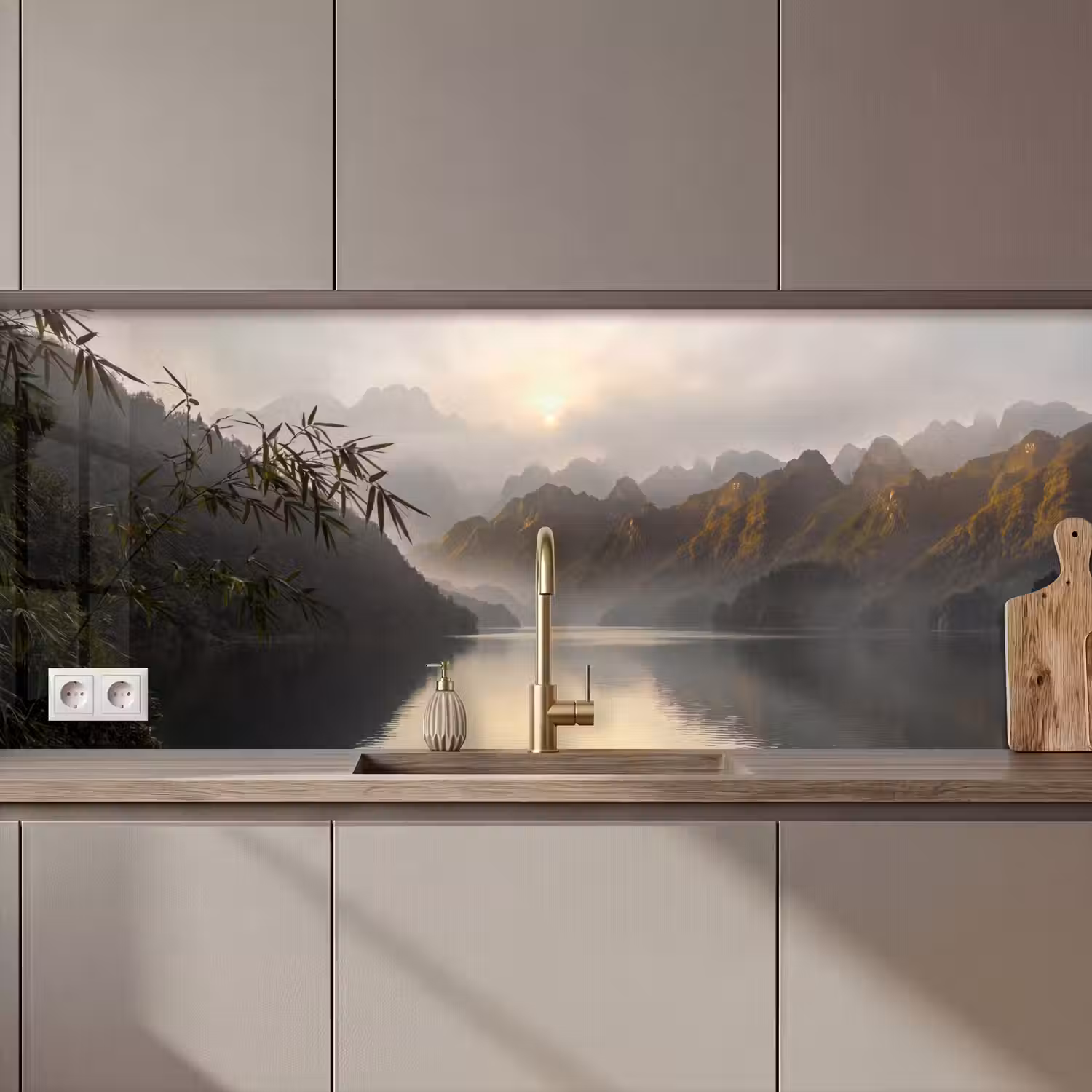 Bergen - Water - Mist - Natuur - Landschap keuken achterwand 2 middel zz_3dshopping