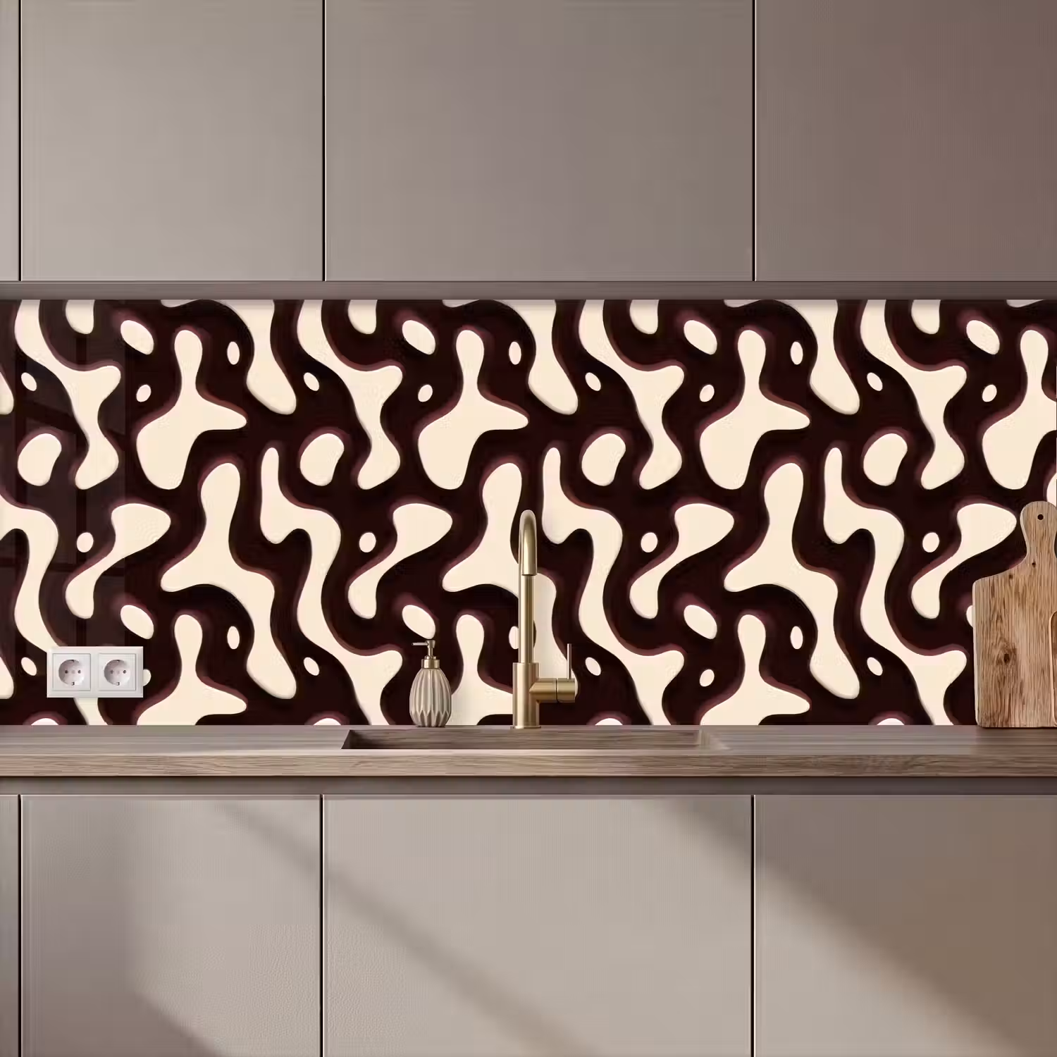 Organisch - Krachtig - Bruin keuken achterwand 2 middel 871 zz_3dshopping