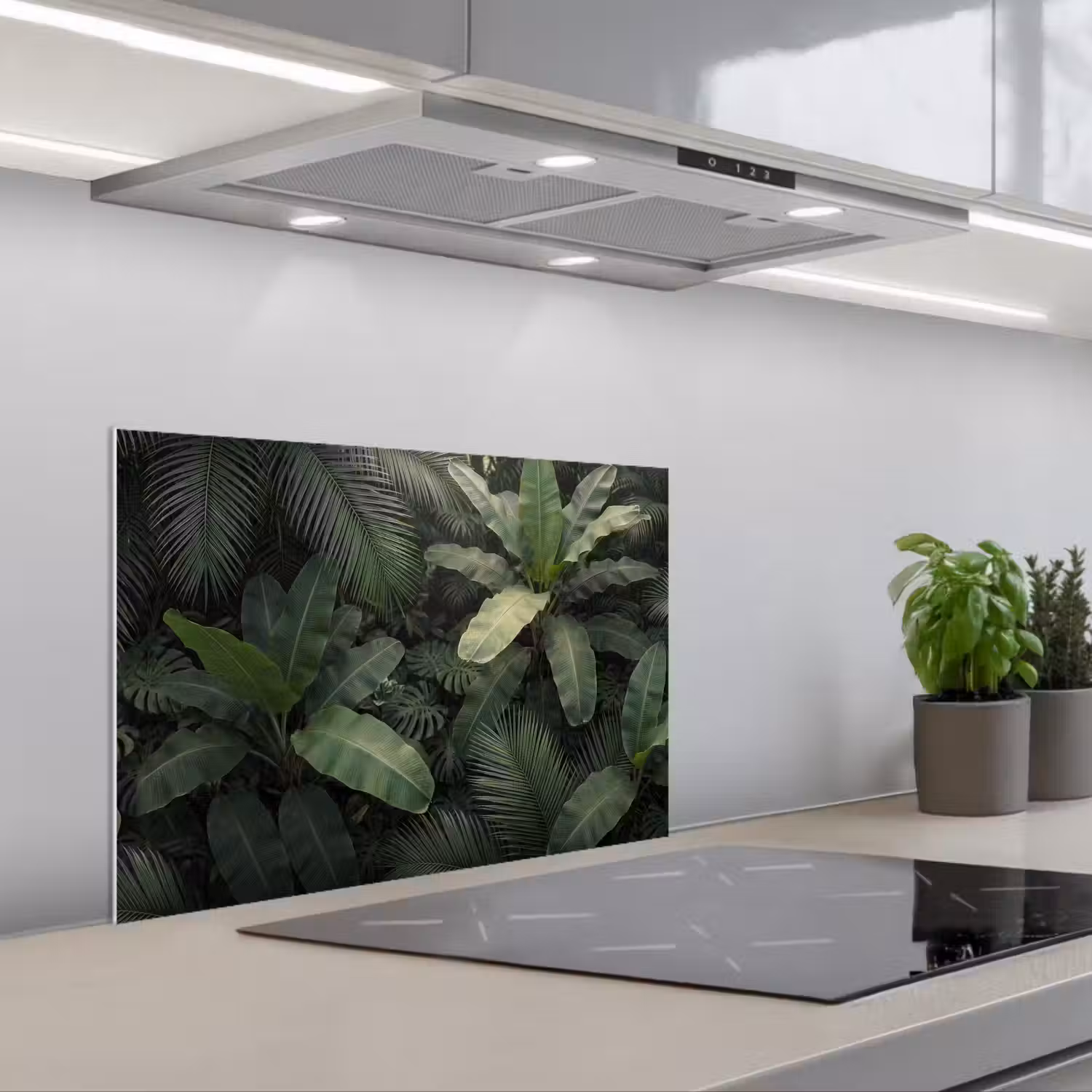Bladeren - Groen - Tropisch - Natuur keuken achterwand spatscherm klein -3d_schuin