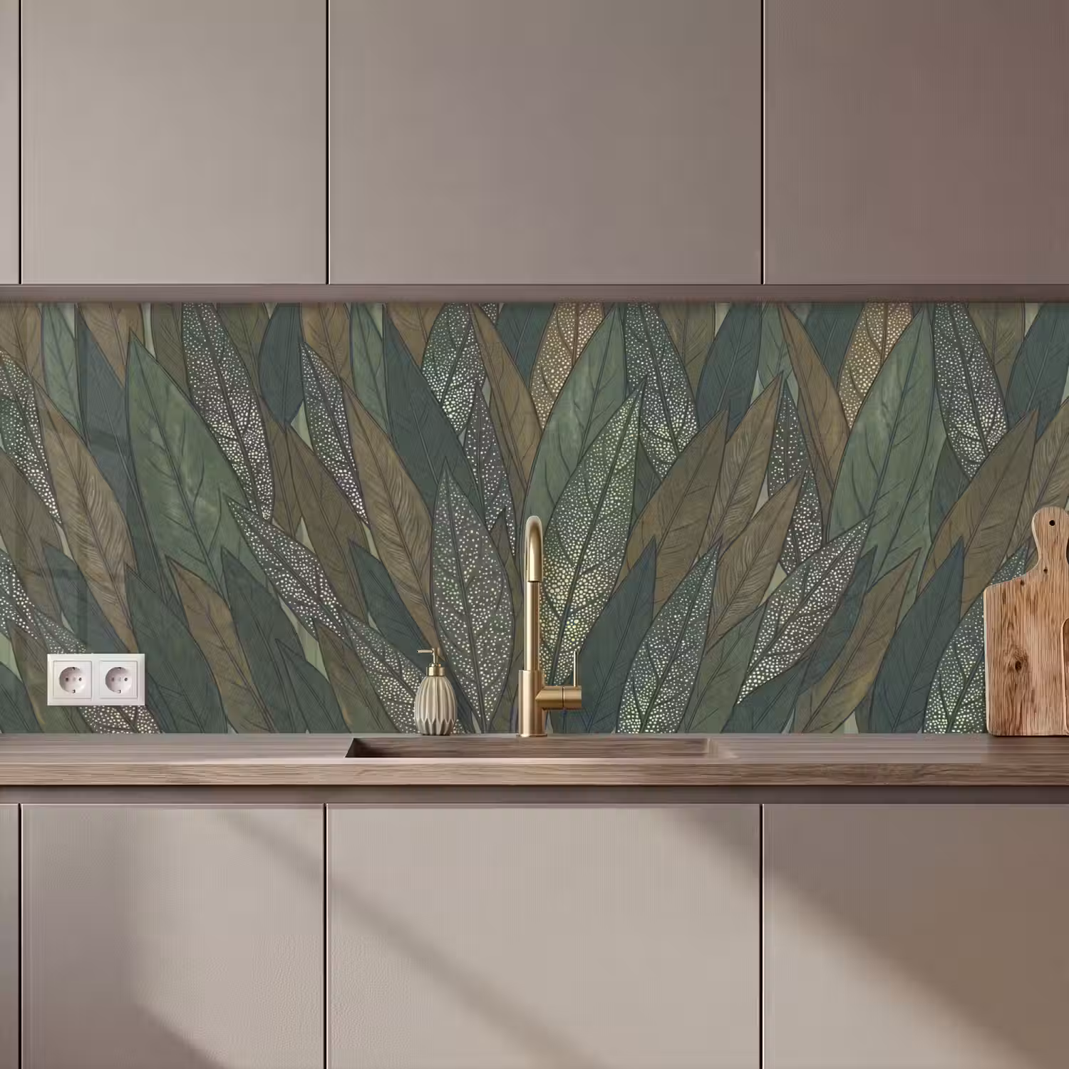 Bladeren - Patroon - Gestippeld - Natuur - Groen keuken achterwand 2 middel zz_3dshopping