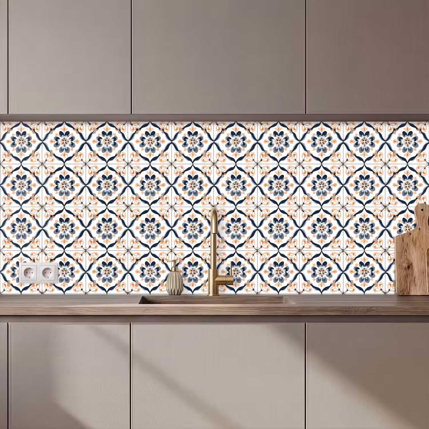 Bladvorm - Patroon - Kleurrijk keuken achterwand 2 middel 871 zz_3dshopping