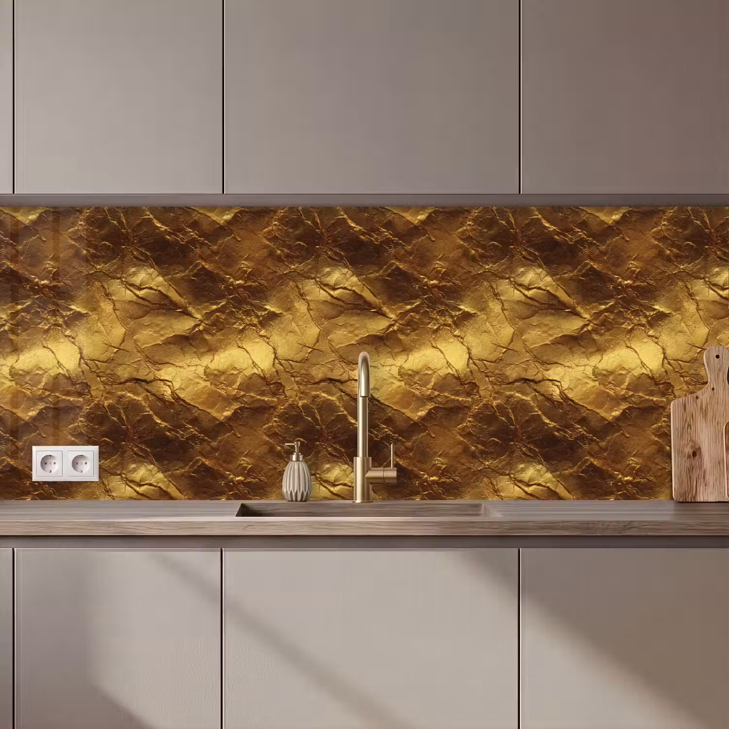 Bladgoud - Textuur - Goud keuken achterwand 2 middel 871 zz_3dshopping