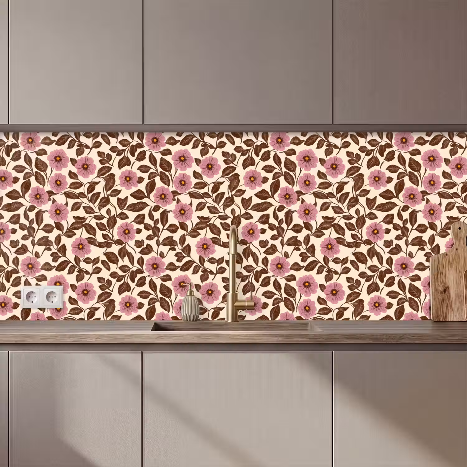 Bloemen - Bladeren - Kleurrijk keuken achterwand 2 middel 871 zz_3dshopping