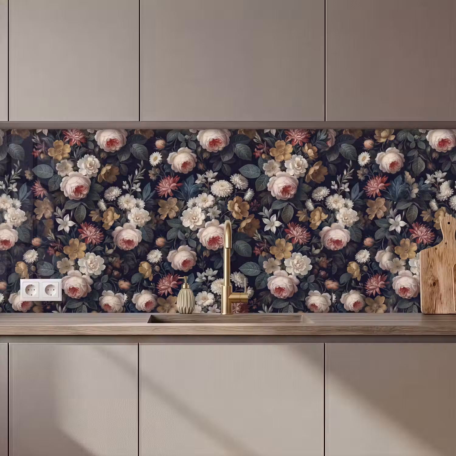 Bloemen - Boeket - Botanisch - Vintage - Donkere achtergrond keuken achterwand 2 middel zz_3dshopping