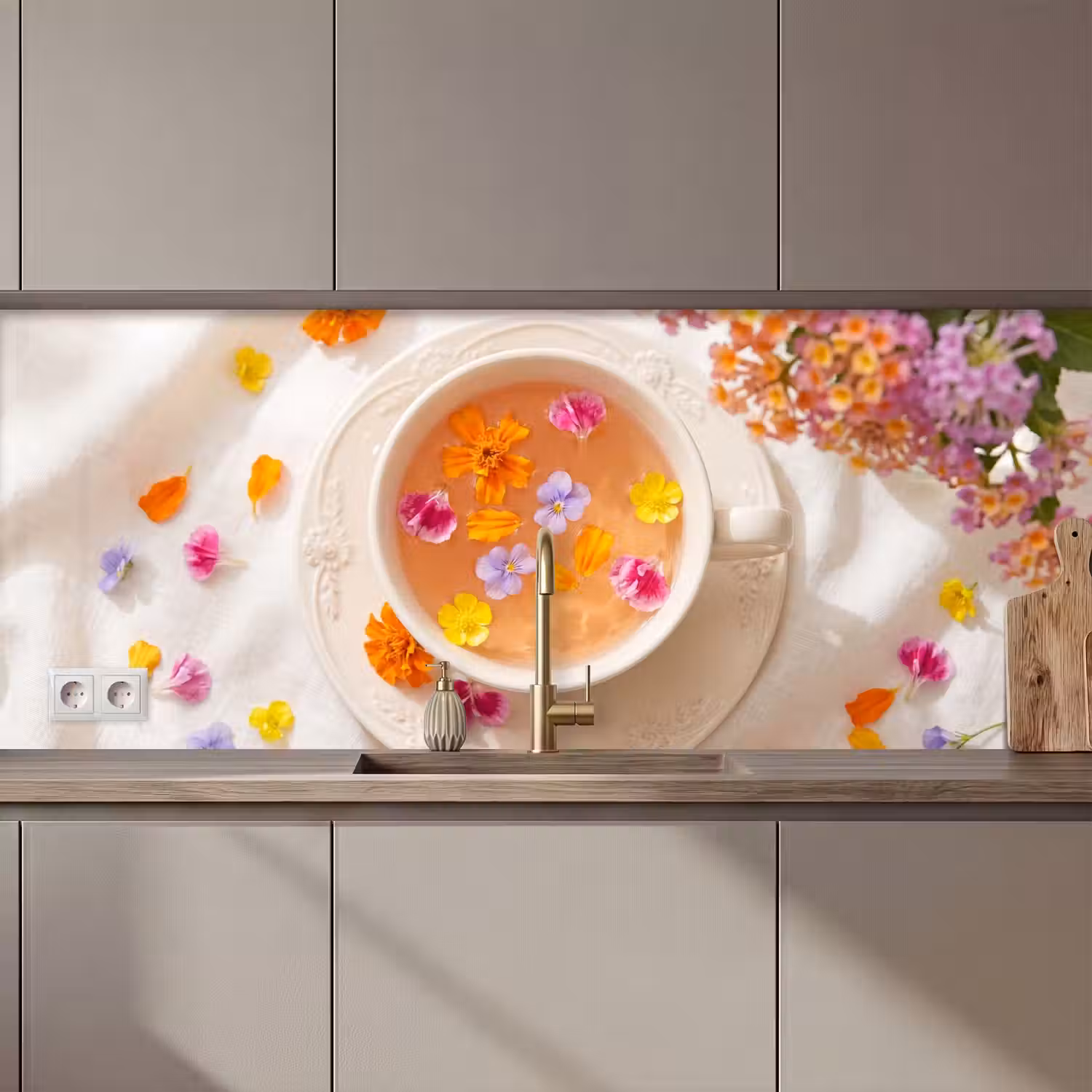Bloemen - Kop - Natuur - Kleurrijk - Zomer keuken achterwand 2 middel zz_3dshopping