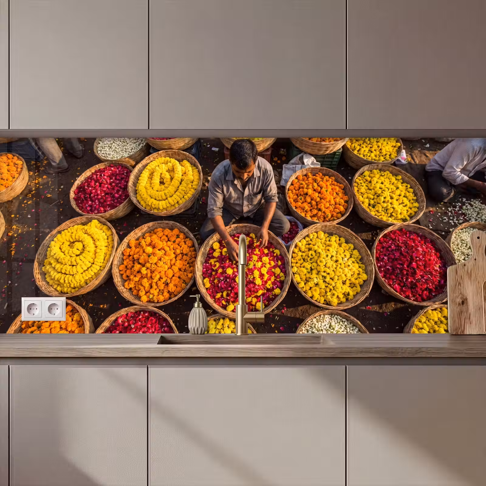 Küchenrückwand - Blumen – Markt – Bunt - Bloemen - Markt - Kleurrijk keuken achterwand 2 middel zz_3dshopping