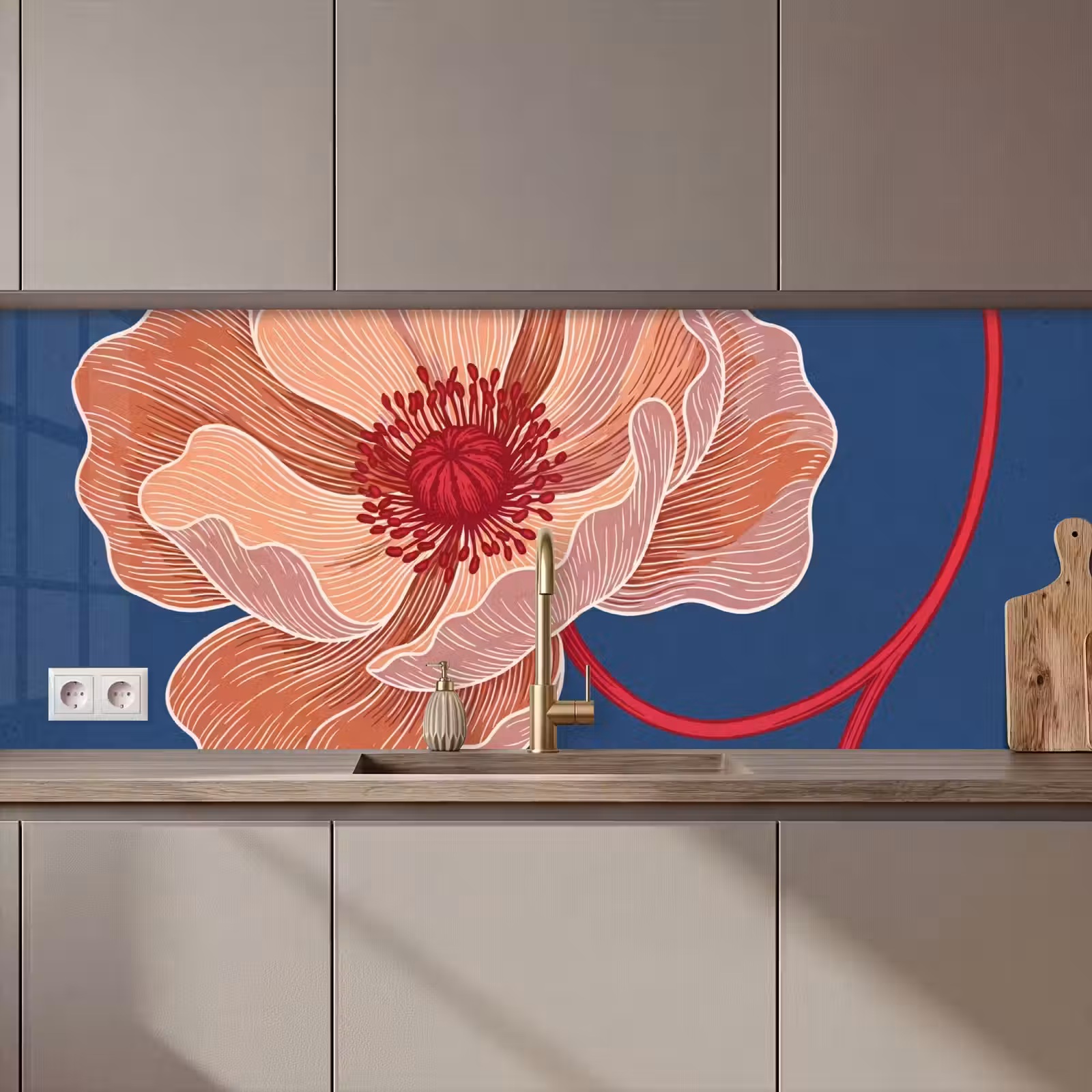 Küchenrückwand - Blumen – Modern – Abstrakt - Bloemen - Modern - Abstract keuken achterwand 2 middel zz_3dshopping
