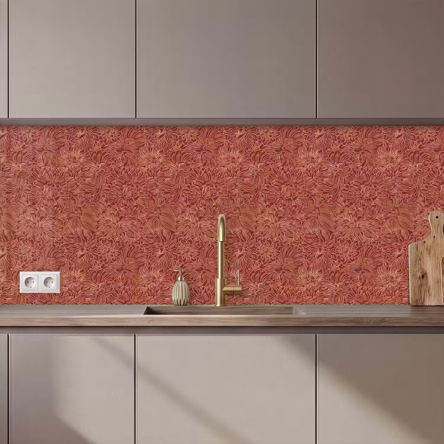 Bloemen - Motief - Rood keuken achterwand 2 middel 871 zz_3dshopping