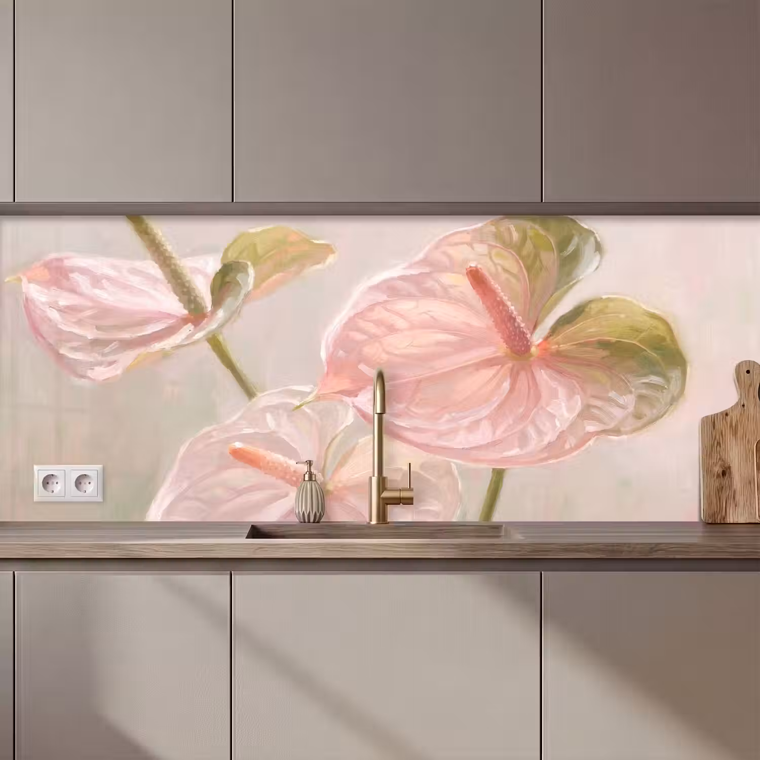 Bloemen - Pastel - Abstract - Natuur - Groen keuken achterwand 2 middel zz_3dshopping