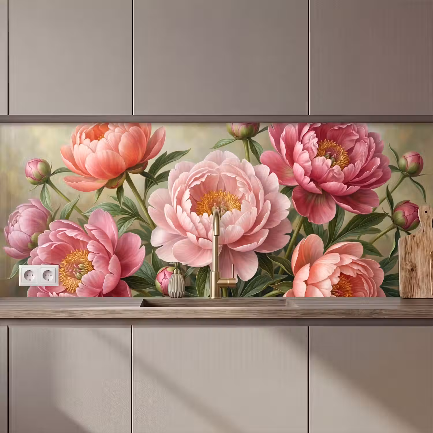 Bloemen - Roze - Klassiek - Gedetailleerd - Natuur keuken achterwand 2 middel zz_3dshopping