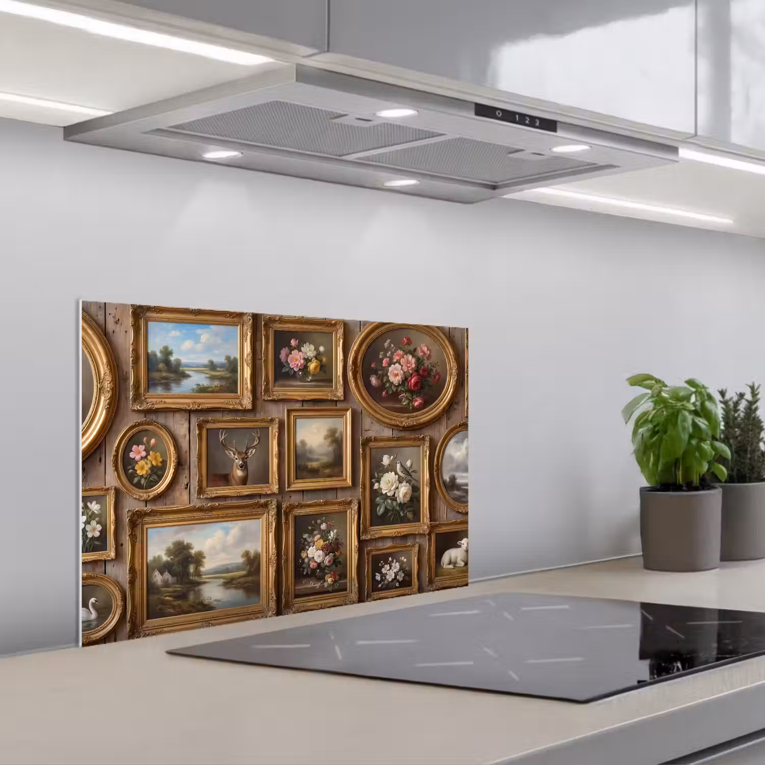 Bloemen - Rozen - Klassiek - Vaas - Kleurrijk keuken achterwand spatscherm klein -3d_schuin