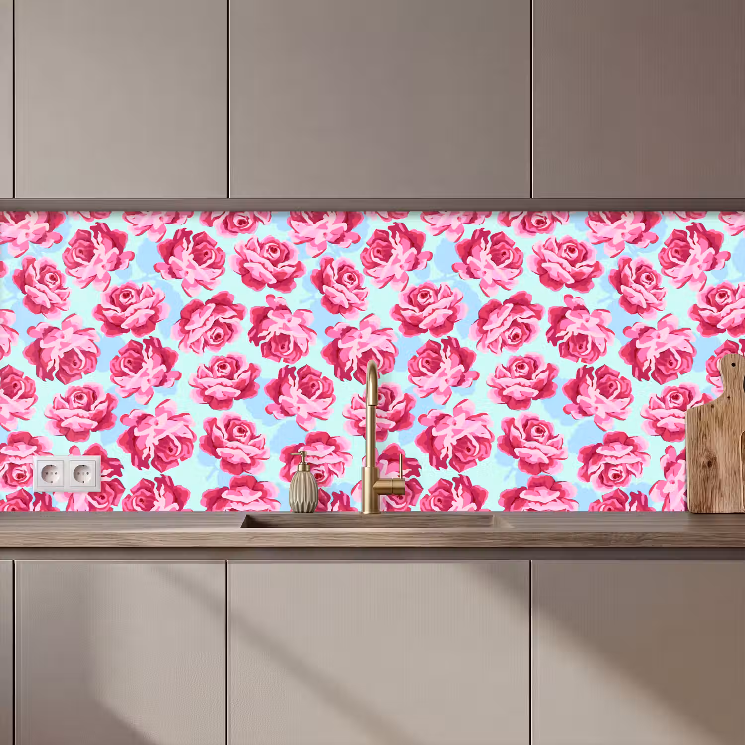 Bloemen - Rozen - Patroon keuken achterwand 2 middel 871 zz_3dshopping