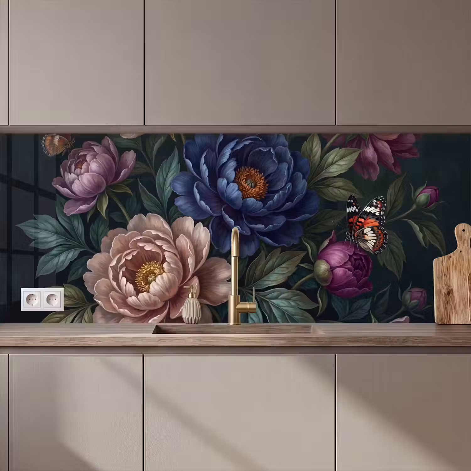 Bloemen - Vlinder - Natuur - Modern - Paars keuken achterwand 2 middel zz_3dshopping