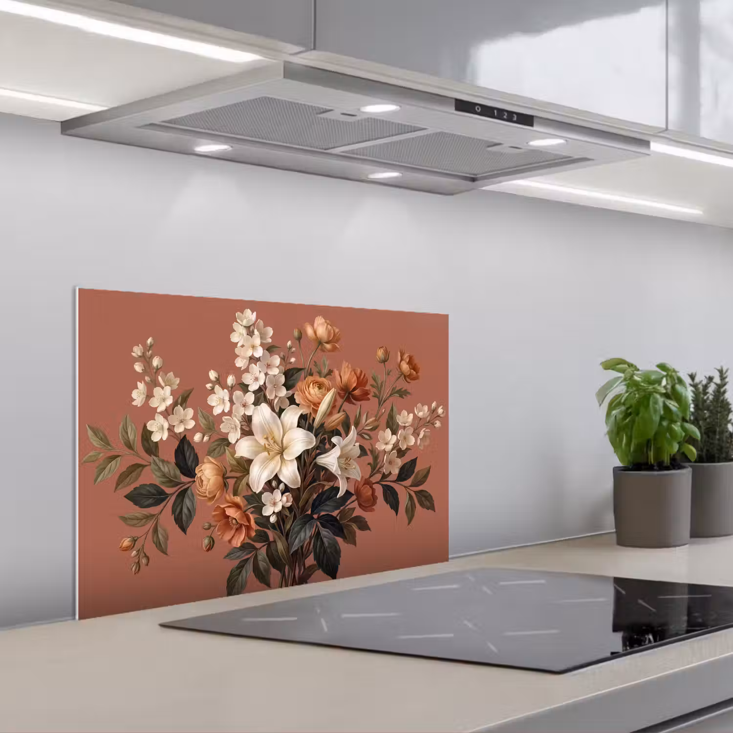 Boeket - Retro - Kleurrijk keuken achterwand spatscherm klein -3d_schuin
