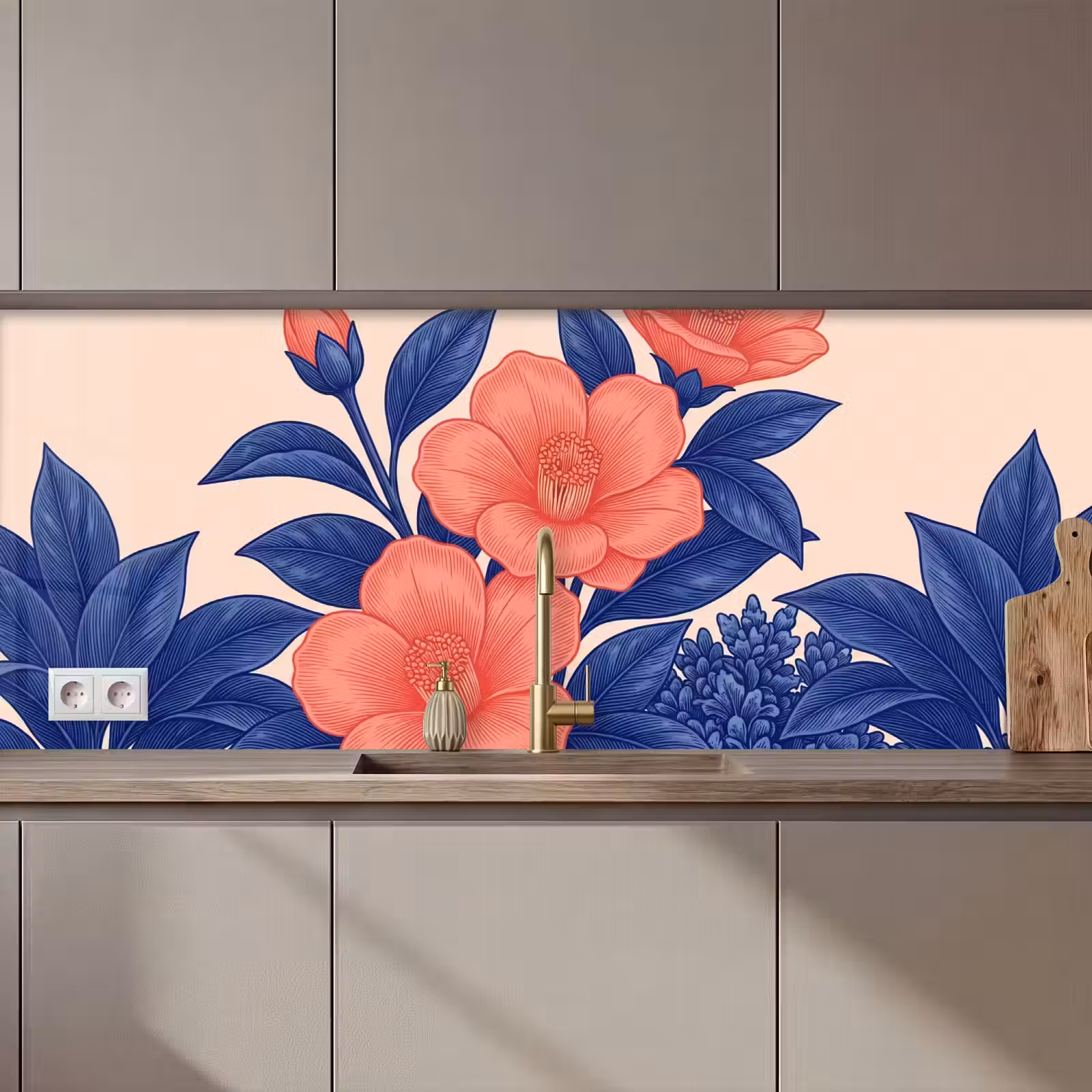 Küchenrückwand - Blüten – Blätter – Botanik - Bloemen - Bladeren - Botanisch keuken achterwand 2 middel zz_3dshopping