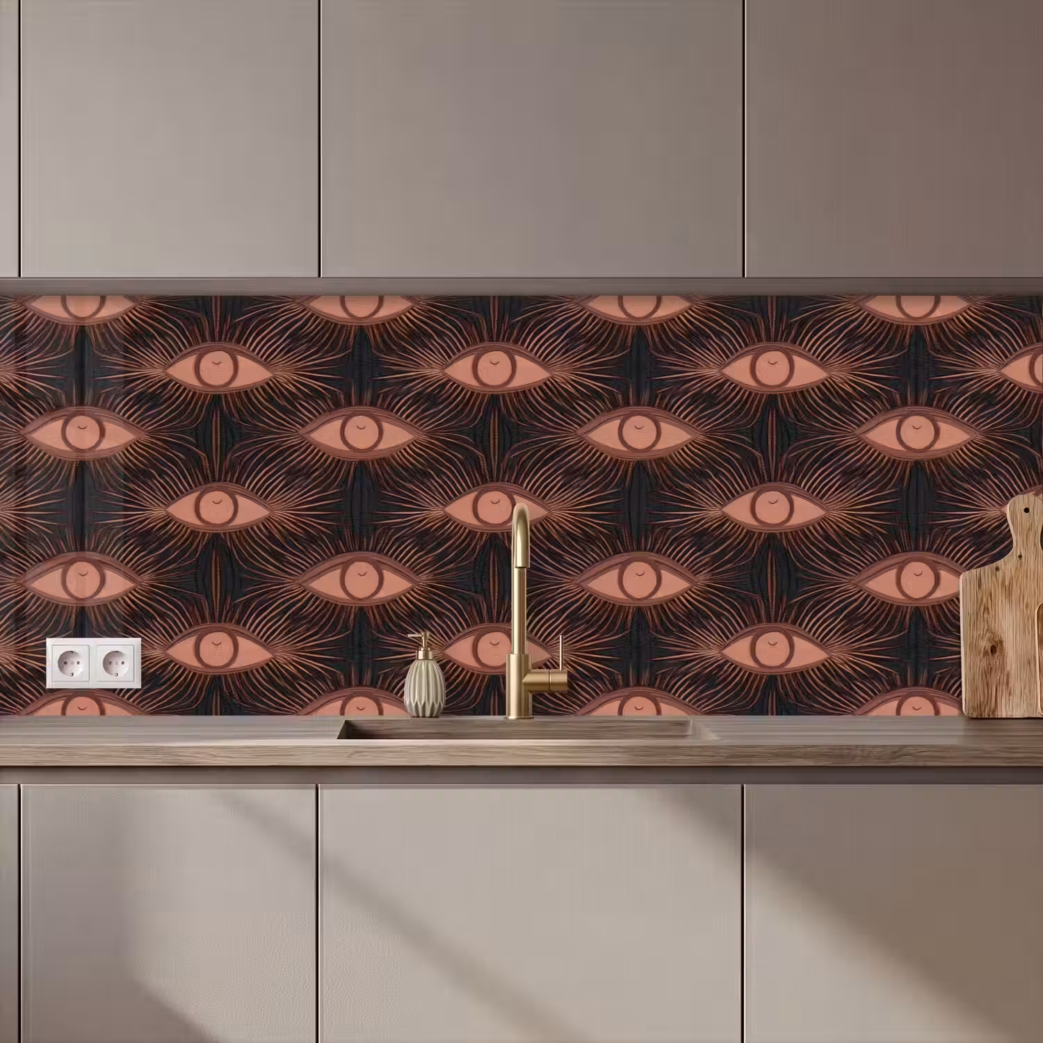 Boheems - Oog - Bruin keuken achterwand 2 middel 871 zz_3dshopping