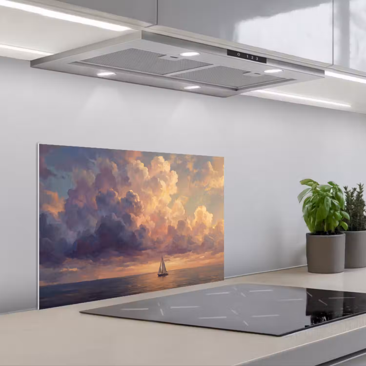 Boot - Zonsondergang - Zee - Natuur - Goud keuken achterwand spatscherm klein -3d_schuin