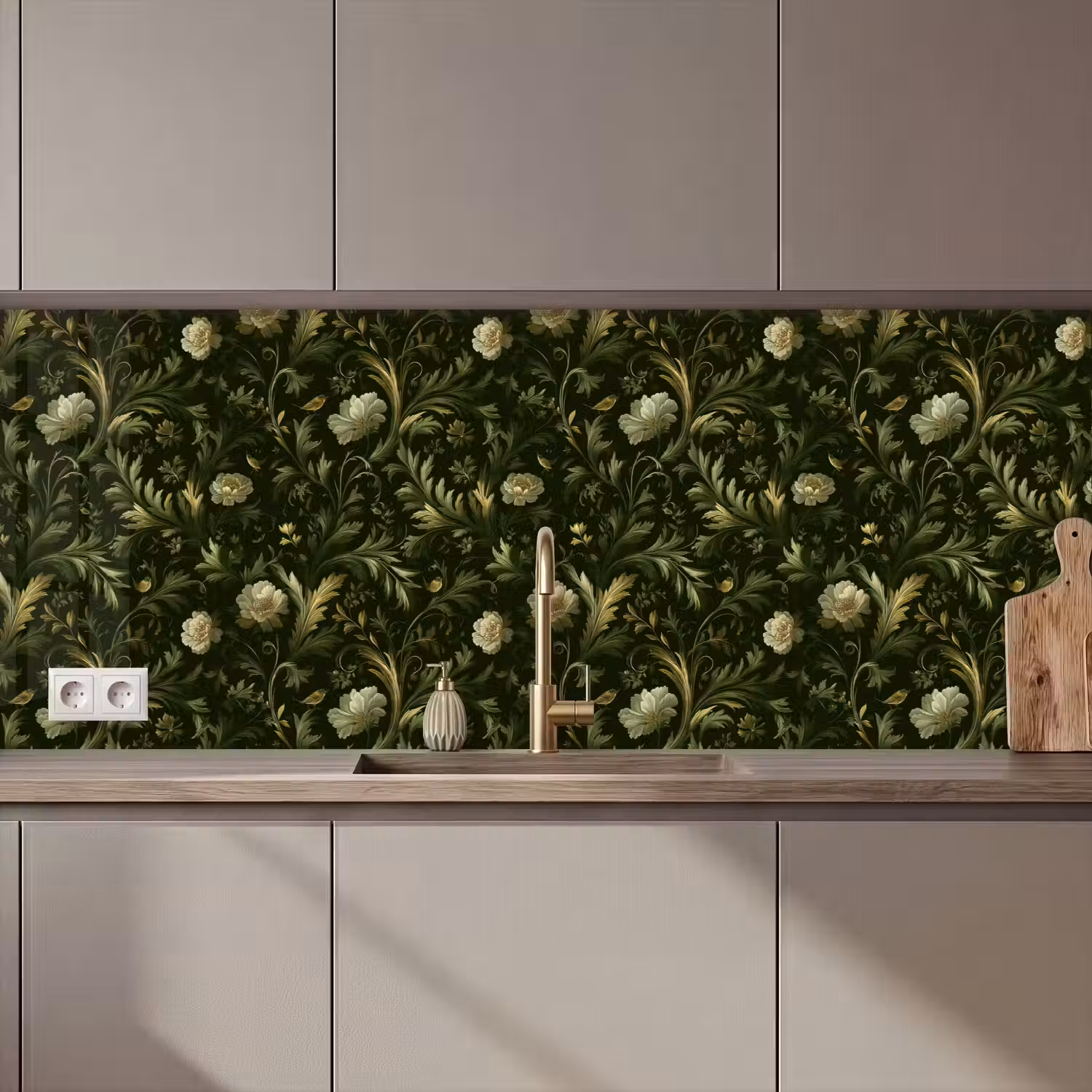 Botanisch - Naadloos - Bloemen keuken achterwand 2 middel 871 zz_3dshopping