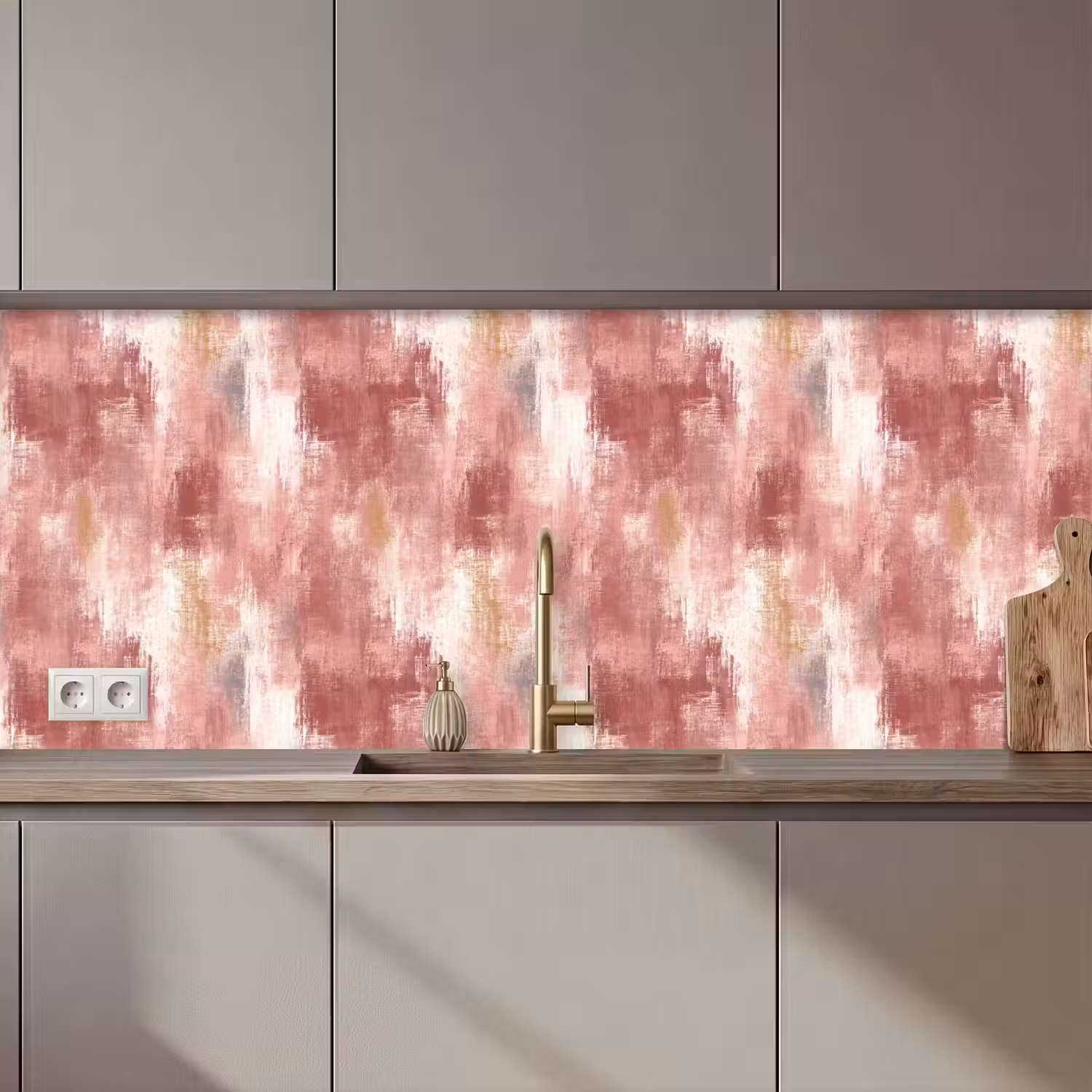 Penseelstrepen - Verweerd - Roze keuken achterwand 2 middel 871 zz_3dshopping