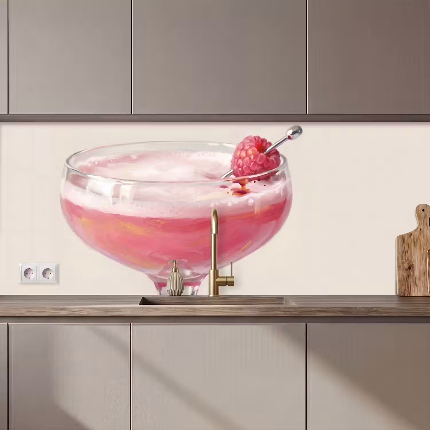 Cocktail - Framboos - Drank - Modern - Roze keuken achterwand 2 middel zz_3dshopping