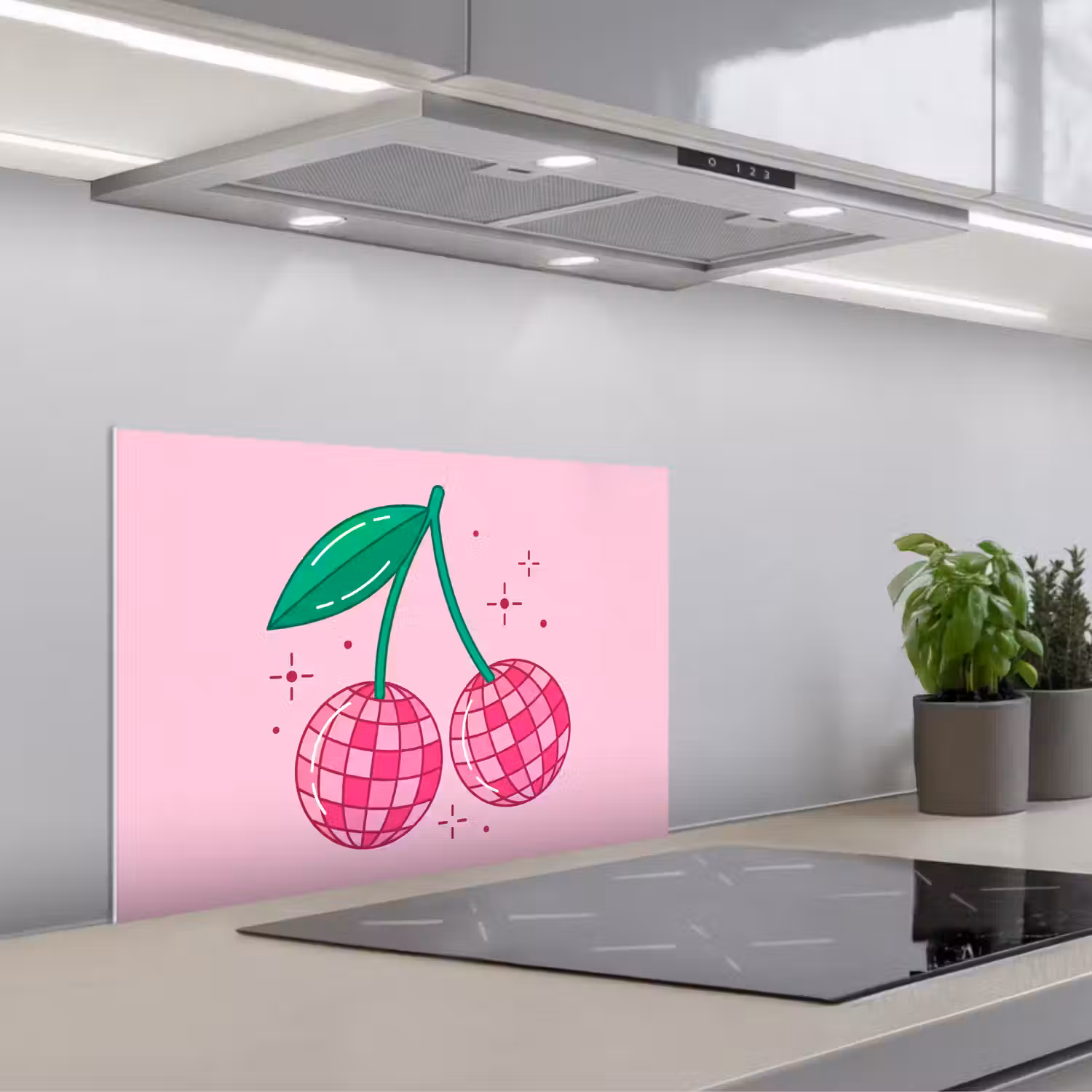 Decoratie - Disco-bal - Feest - Roze keuken achterwand spatscherm klein -3d_schuin