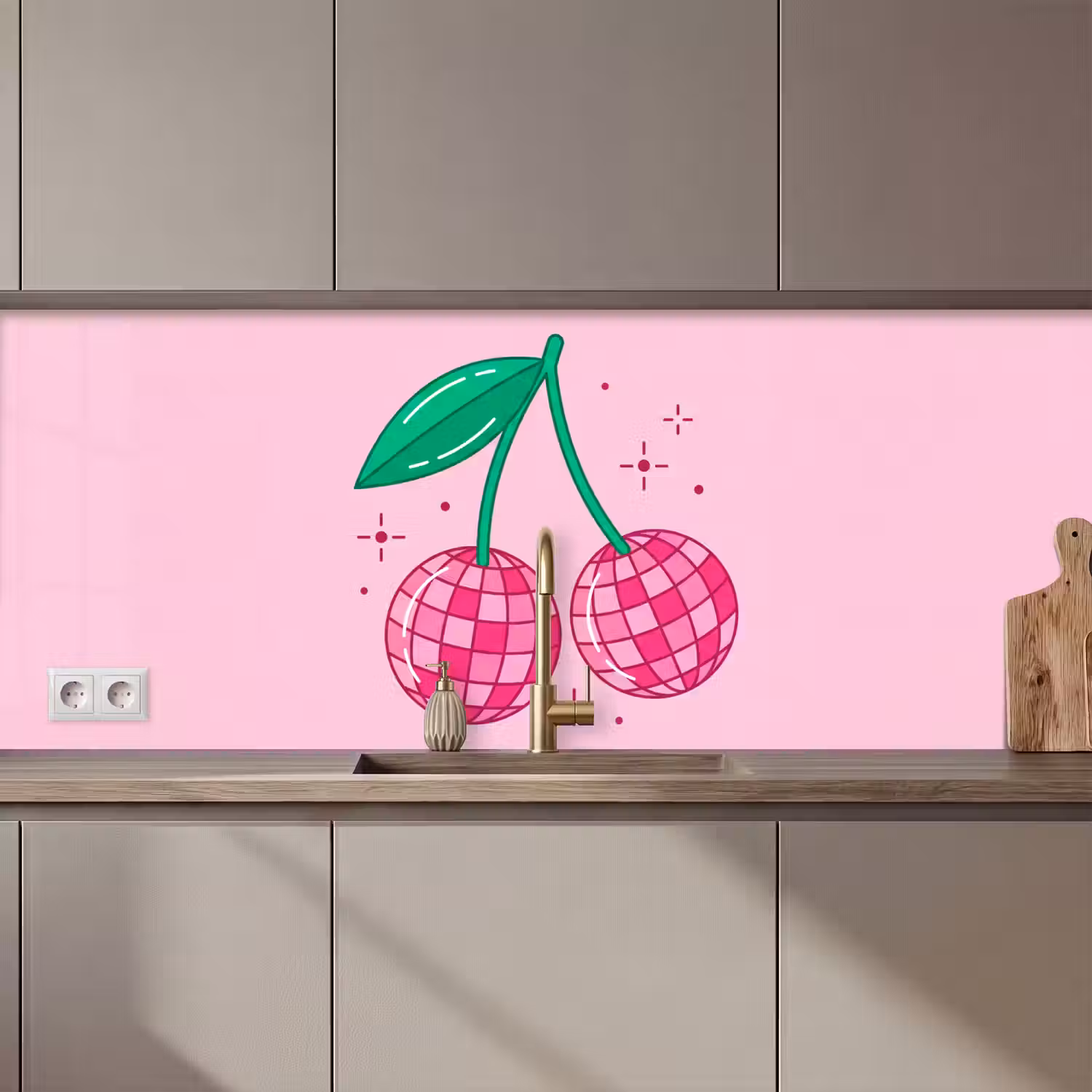 Decoratie - Disco-bal - Feest - Roze keuken achterwand 2 middel zz_3dshopping