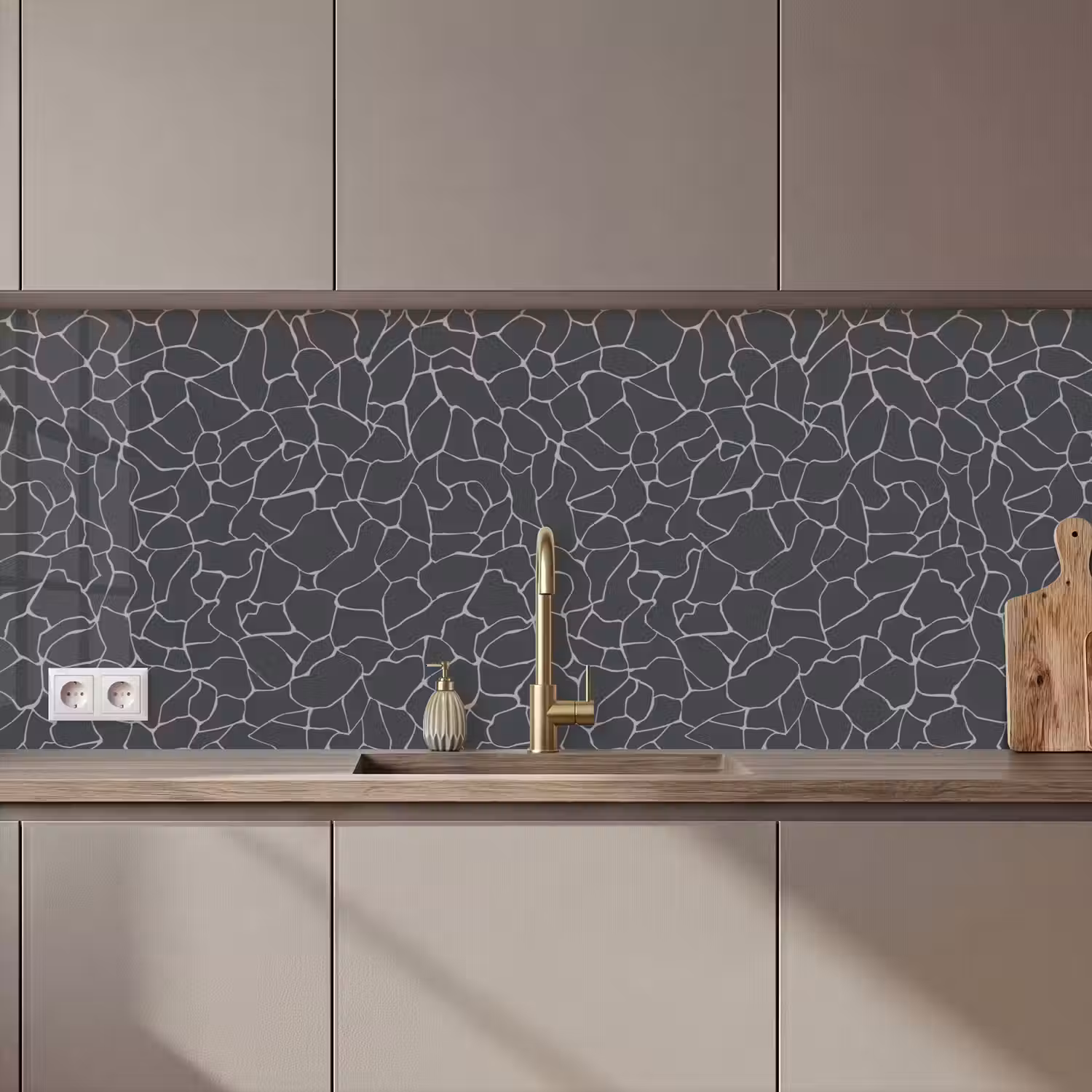 Design - Geometrie - Zwart keuken achterwand 2 middel 871 zz_3dshopping