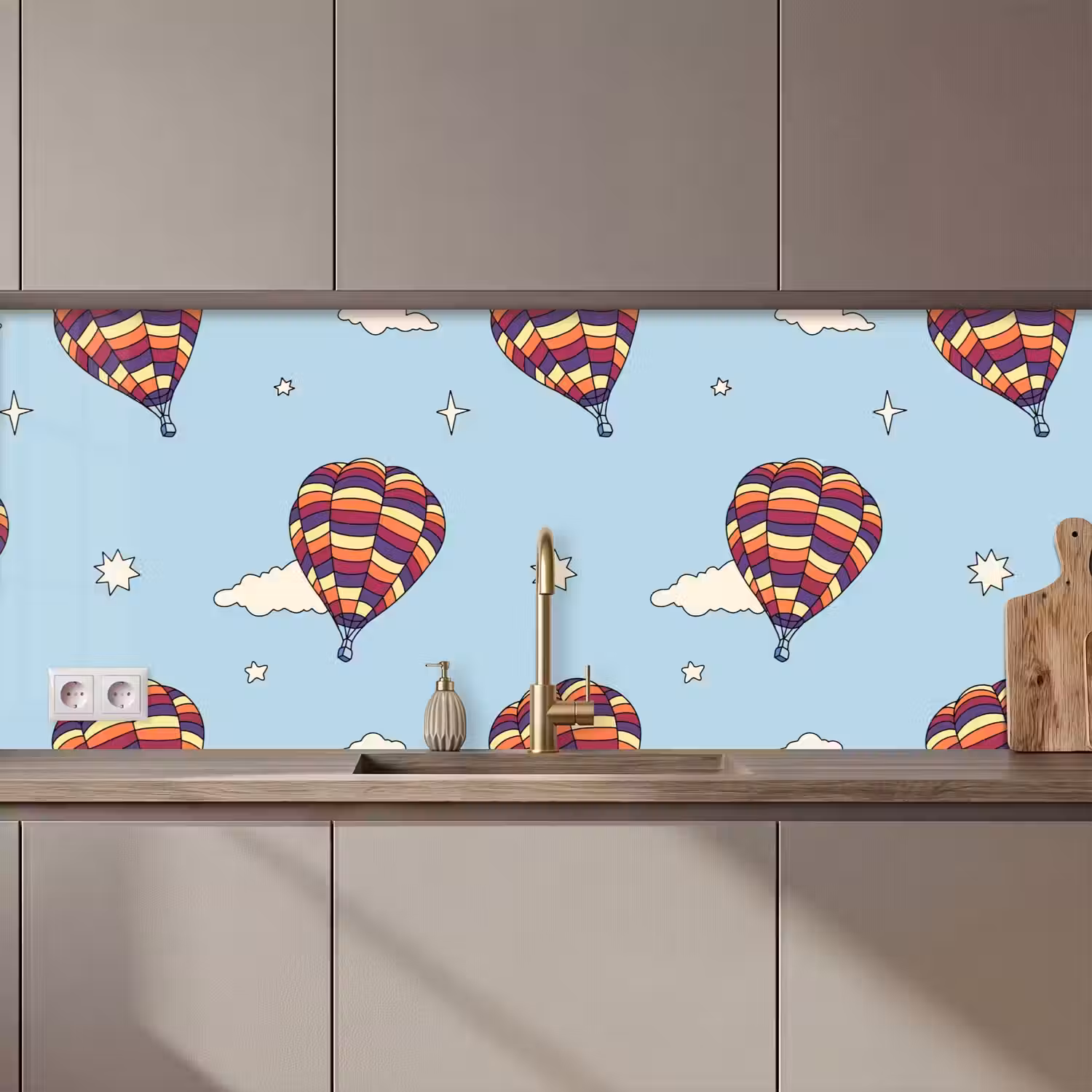 Design - Vintage - Luchtballon keuken achterwand 2 middel 871 zz_3dshopping