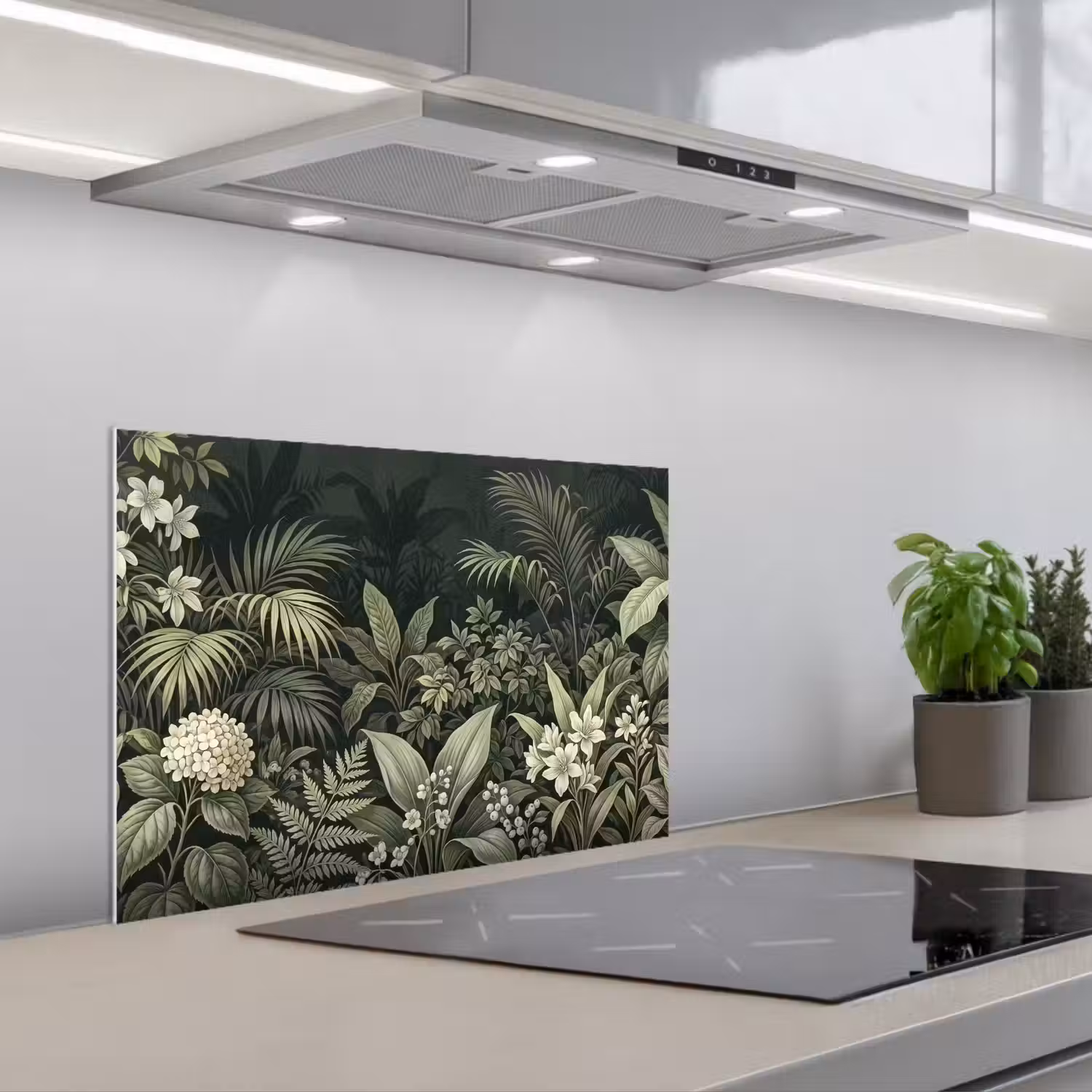 Jungle - Bladeren - Botanisch - Groen keuken achterwand spatscherm klein -3d_schuin