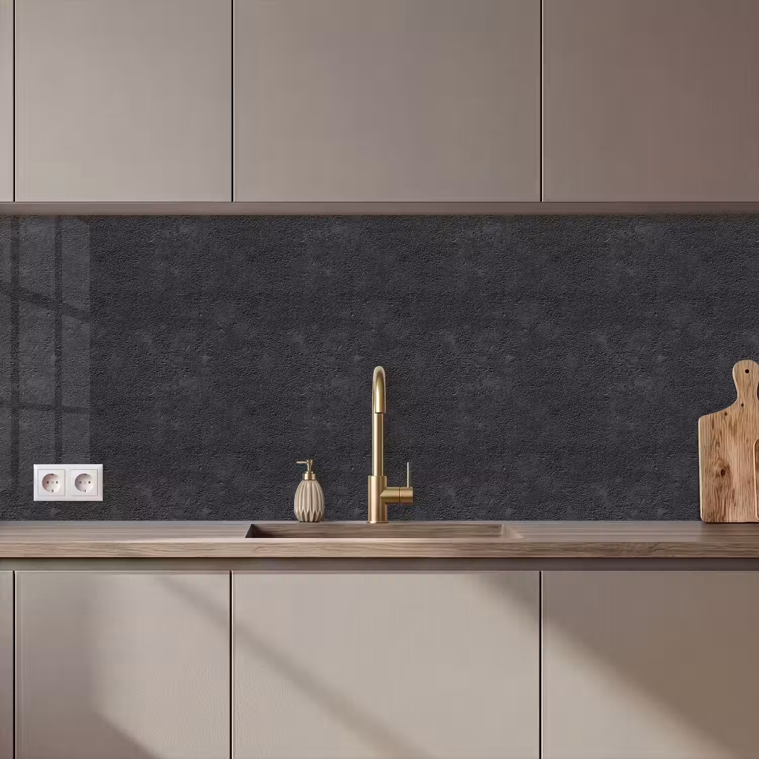 Donkergrijs - Asfaltstructuur - Ruw keuken achterwand 2 middel 871 zz_3dshopping