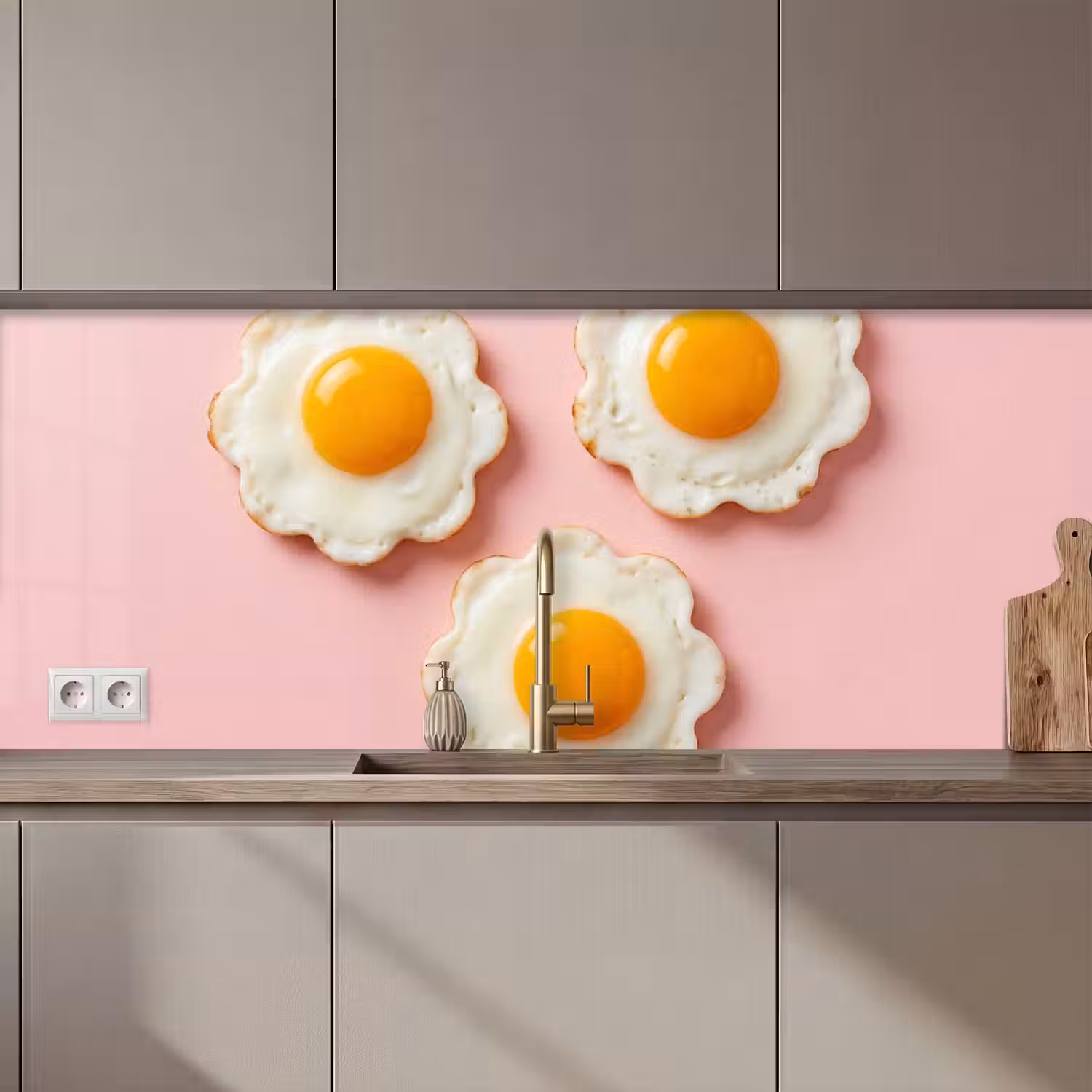 Eieren - Bloem - Roze keuken achterwand 2 middel zz_3dshopping