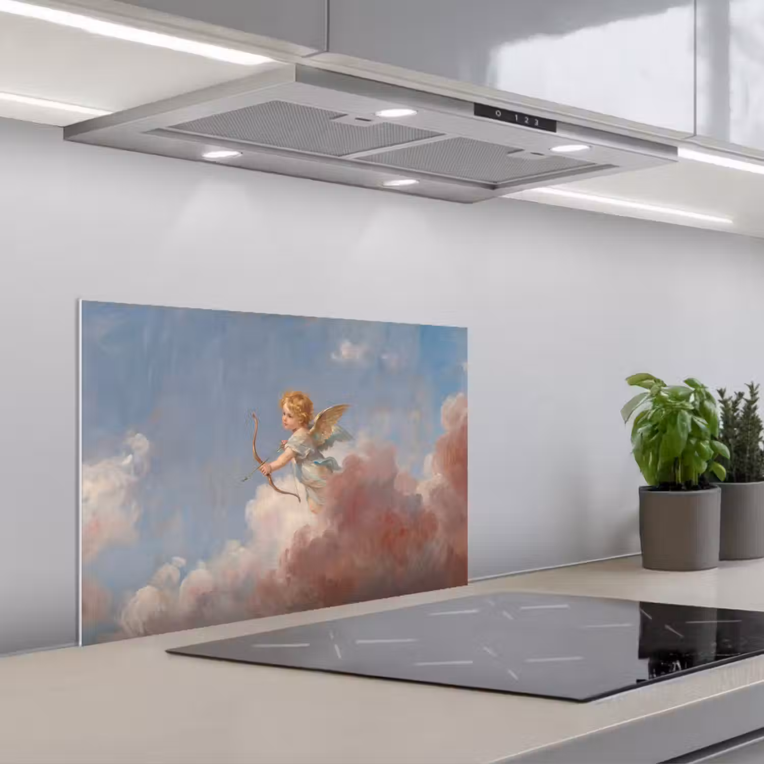 Engel - Pijl en boog - Mythologie - Klassiek keuken achterwand spatscherm klein -3d_schuin