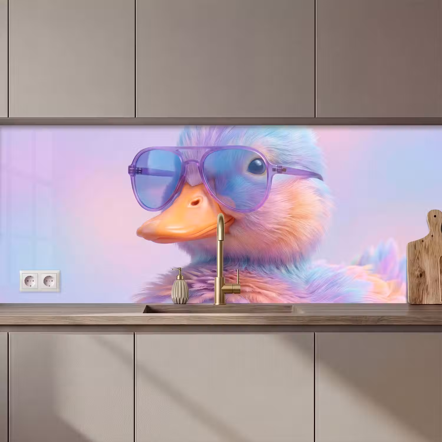 Eend - bril - Pastel keuken achterwand 2 middel zz_3dshopping