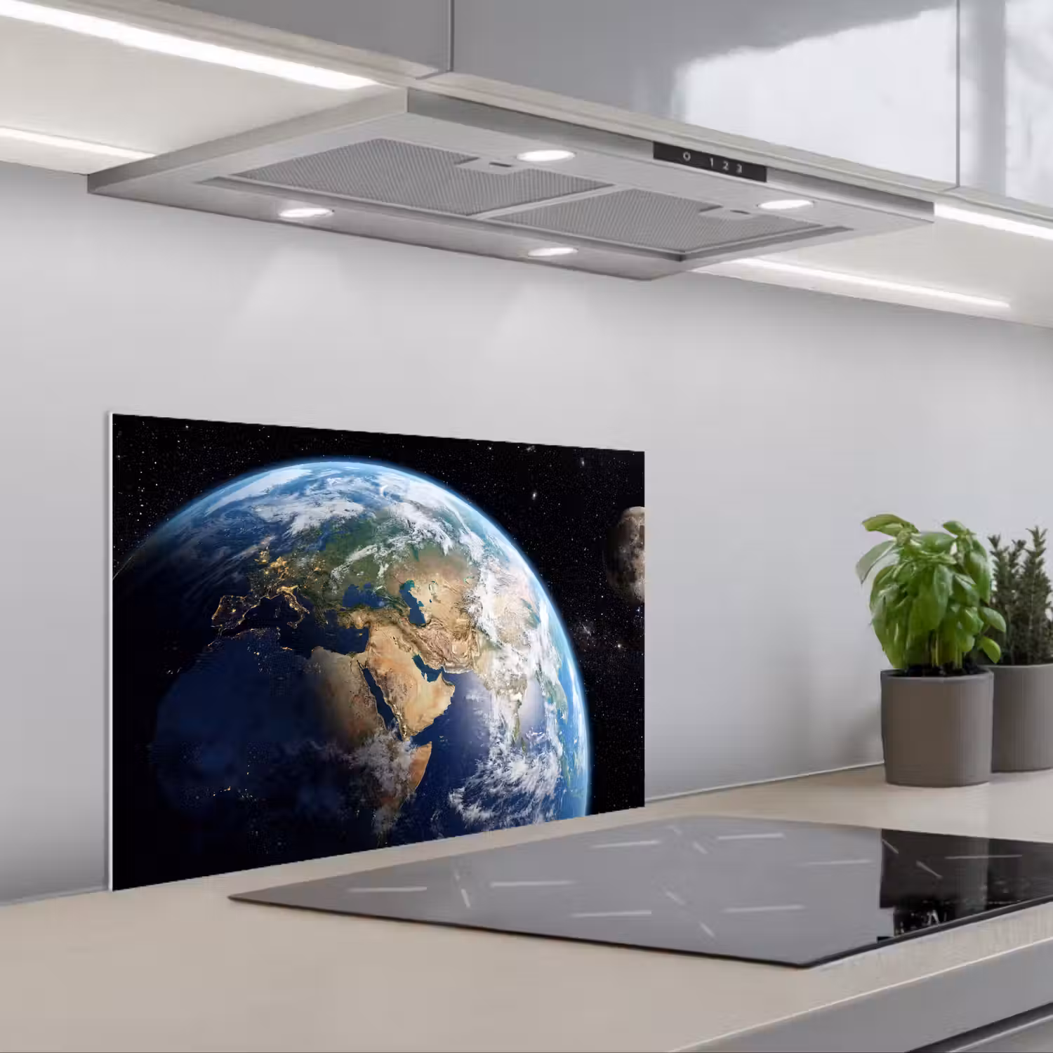 Aarde - Ruimte - Blauw - Groen keuken achterwand spatscherm klein -3d_schuin