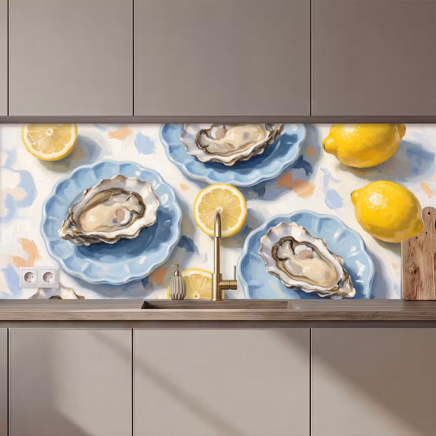 Eten - Oesters - Citroenen - Modern - Geel keuken achterwand 2 middel zz_3dshopping