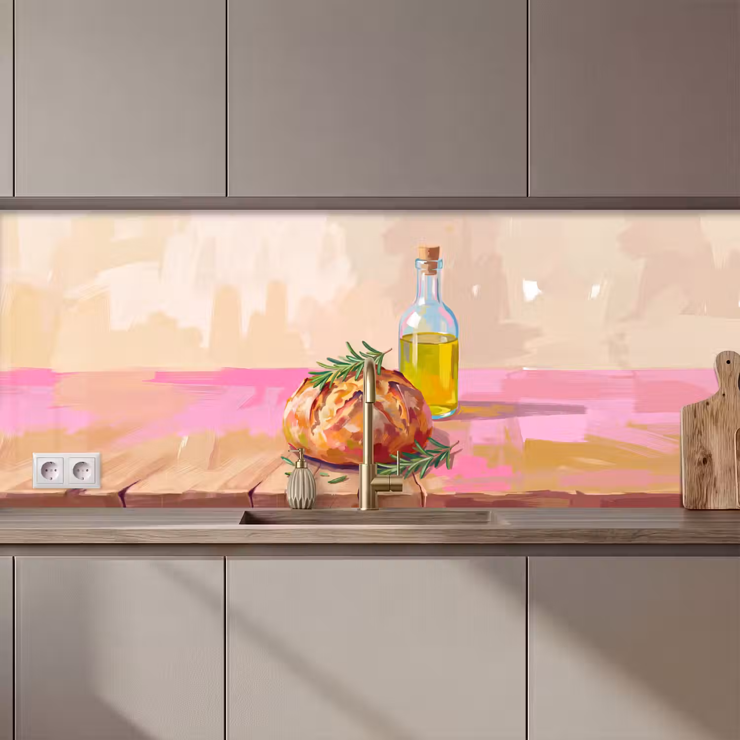 Eten - Brood - Olijfolie - Abstract - Keuken keuken achterwand 2 middel zz_3dshopping