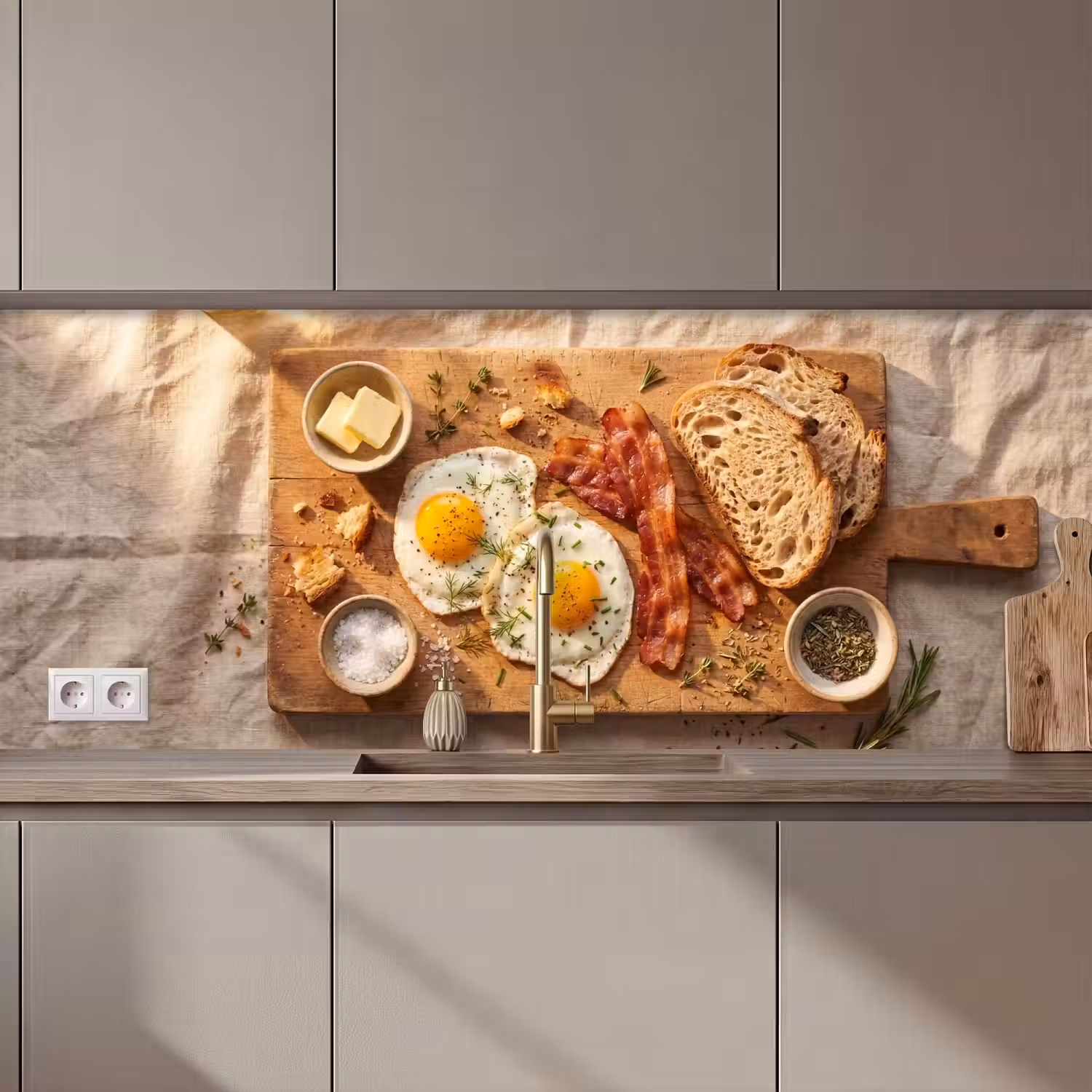 Eten - Ontbijt - Hout - Rustiek - Geel keuken achterwand 2 middel zz_3dshopping