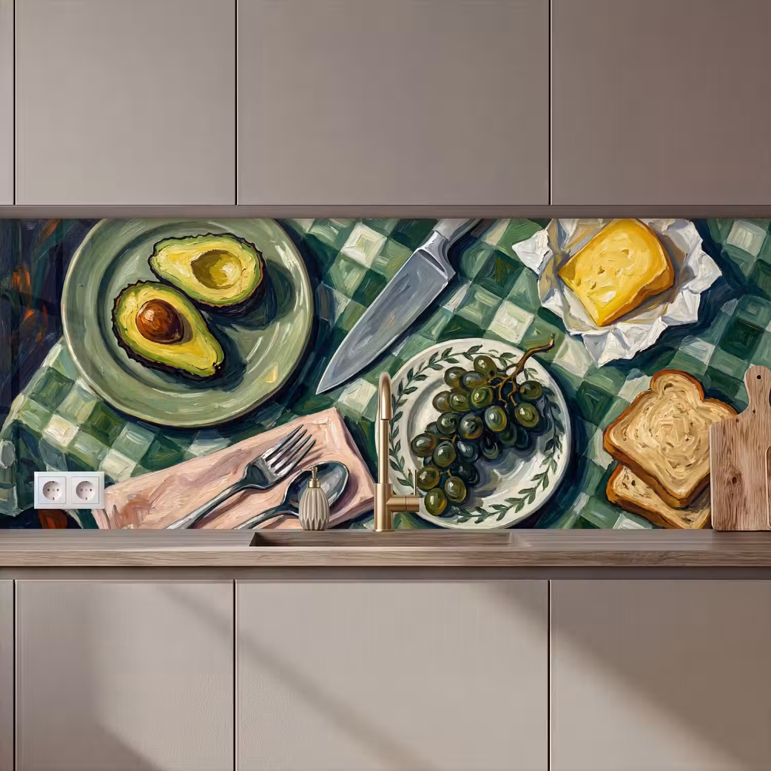 Eten - Ontbijt - Tafel - Modern - Groen keuken achterwand 2 middel zz_3dshopping