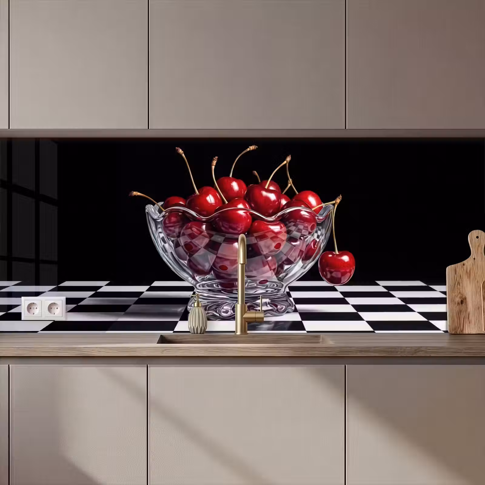 Küchenrückwand - Essen – Kirschen – Rot - Eten - Kersen - Rood keuken achterwand 2 middel zz_3dshopping