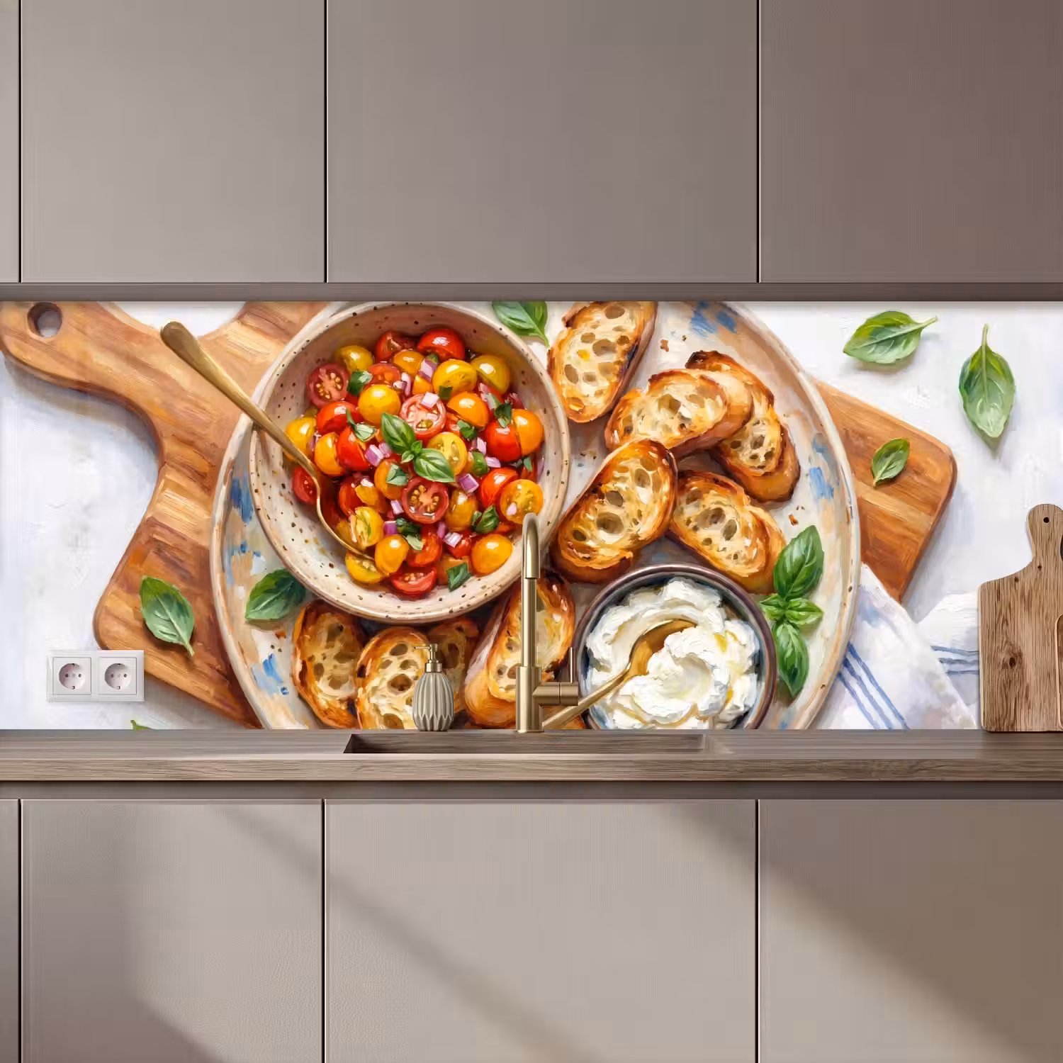 Eten - Tomaat - Brood - Kleurrijk - Keuken keuken achterwand 2 middel zz_3dshopping