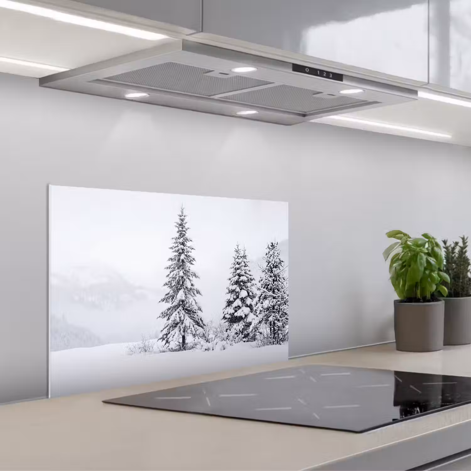 Fijnsparren - Sneeuw - Winter - Landschap - Stilte keuken achterwand spatscherm klein -3d_schuin