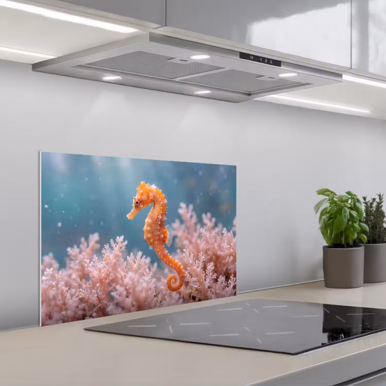 Vis - Koraal - Oceaan - Macro - Oranje keuken achterwand spatscherm klein -3d_schuin