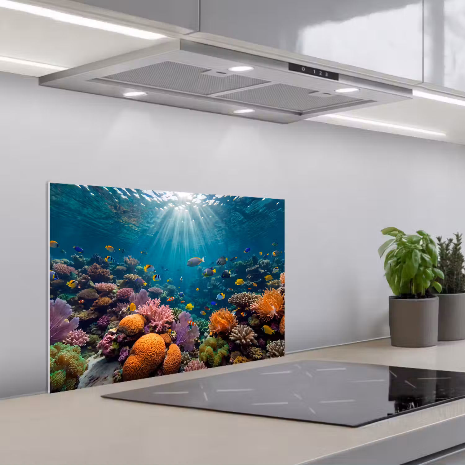 Vis - Koraal - Oceaan - Natuur - Kleurrijk keuken achterwand spatscherm klein -3d_schuin